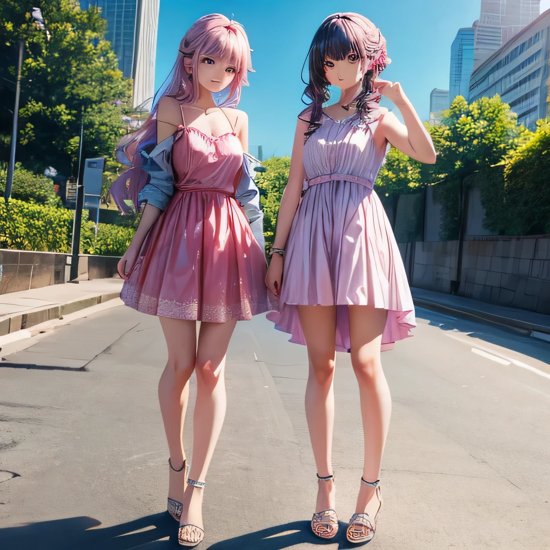 Future stick pink baby pink colour dress high fashion designer