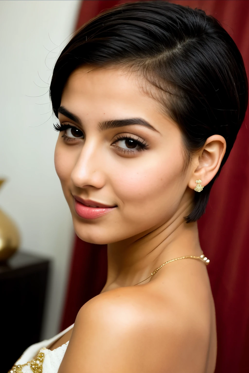 arab girl . short hair
