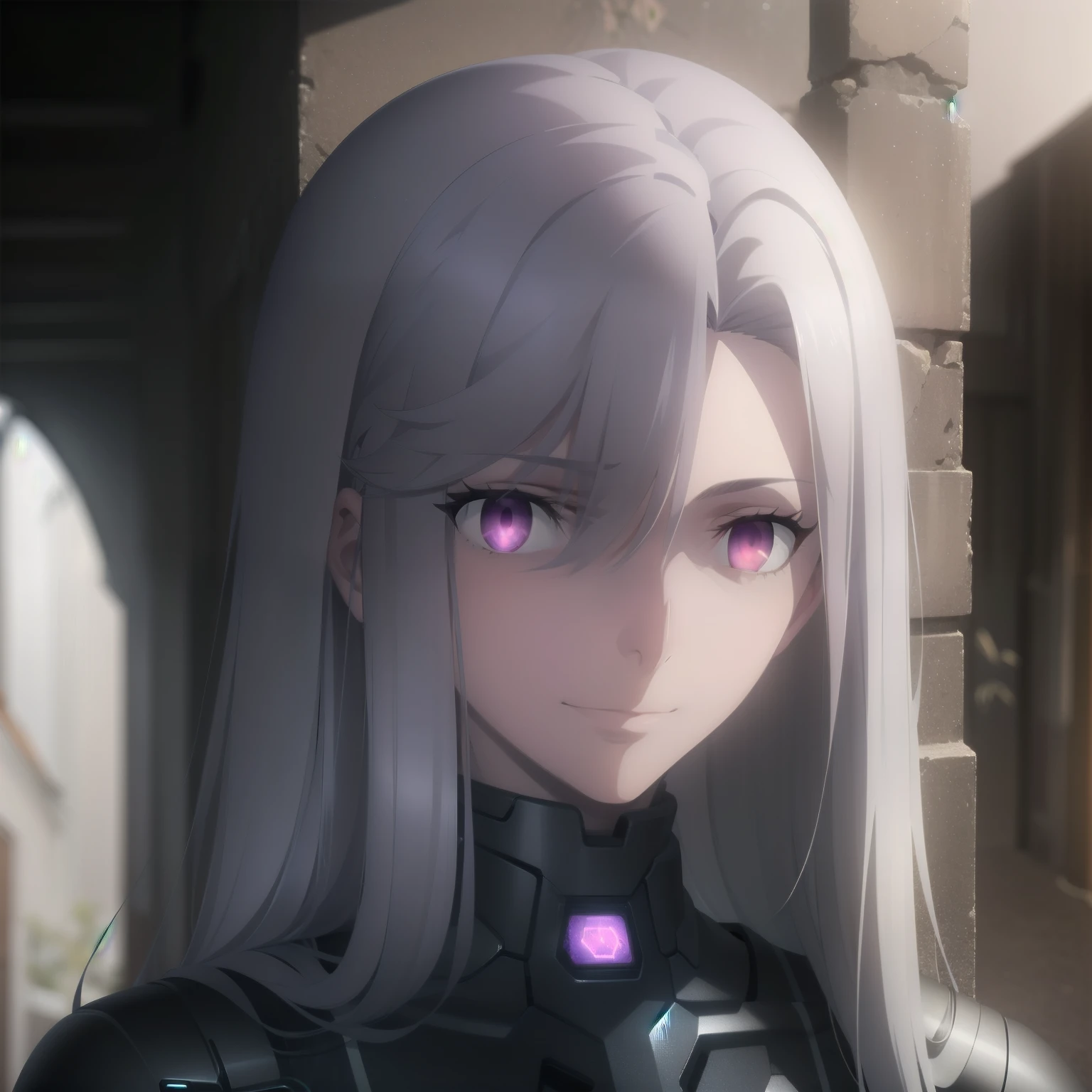 1girl,greek columns background,outdoors,(8k),anime
,detailed face,((white hair)),((deep red eyes)),long hair_ornament,long hair,accomodating,high_res, high_definition,looking at viewer,((black leather tightsuit with detailed purple aramid plates cyberpunk netrunner outfit)),sexy confident smile,thick eyelashes,milf,((red eyeshadow:0.7)),(((albino woman:0.9))),(pale white skin:0.85),(bright light overhead),(happy expression:1.2),(carefree),(unserious),(medusa with snake hair:1.1),(facial portrait,close-up,action pose:0.9),(ufotable screen cap),(((purple hexagonal aramid plates))),(hexagon patterns on suit:1.2)