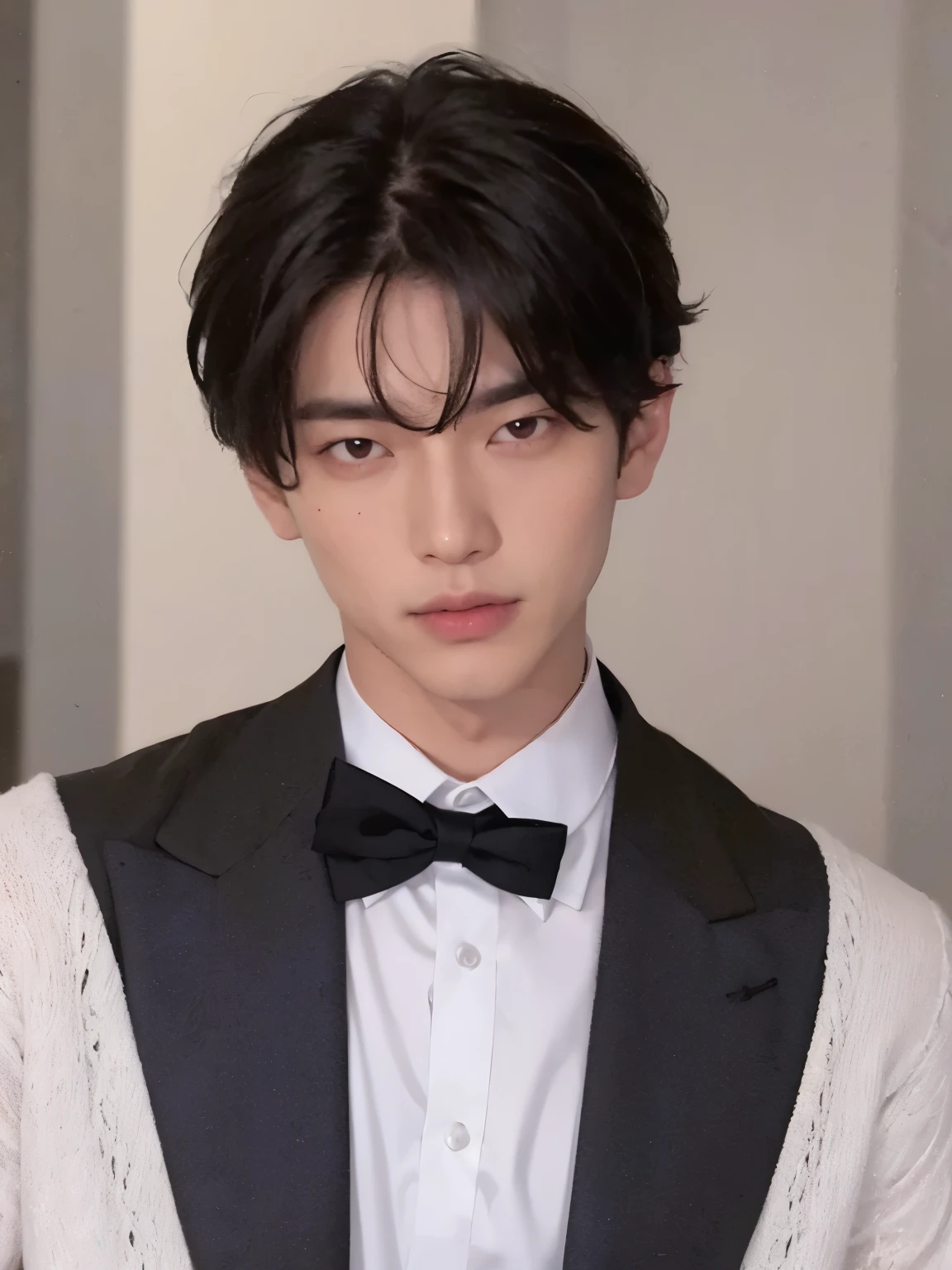 Kim Taehyung 、noble as a prince、Photorealsitic, 8K full body portrait, a handsome, a 20-year-old man, detailed face、Super handsome、ideal junior、perfect face、model、Idol、korean boy、medium hair、Date Day、Look at me and smile、city、meeting、Street fashion、GUCCI、sexy look