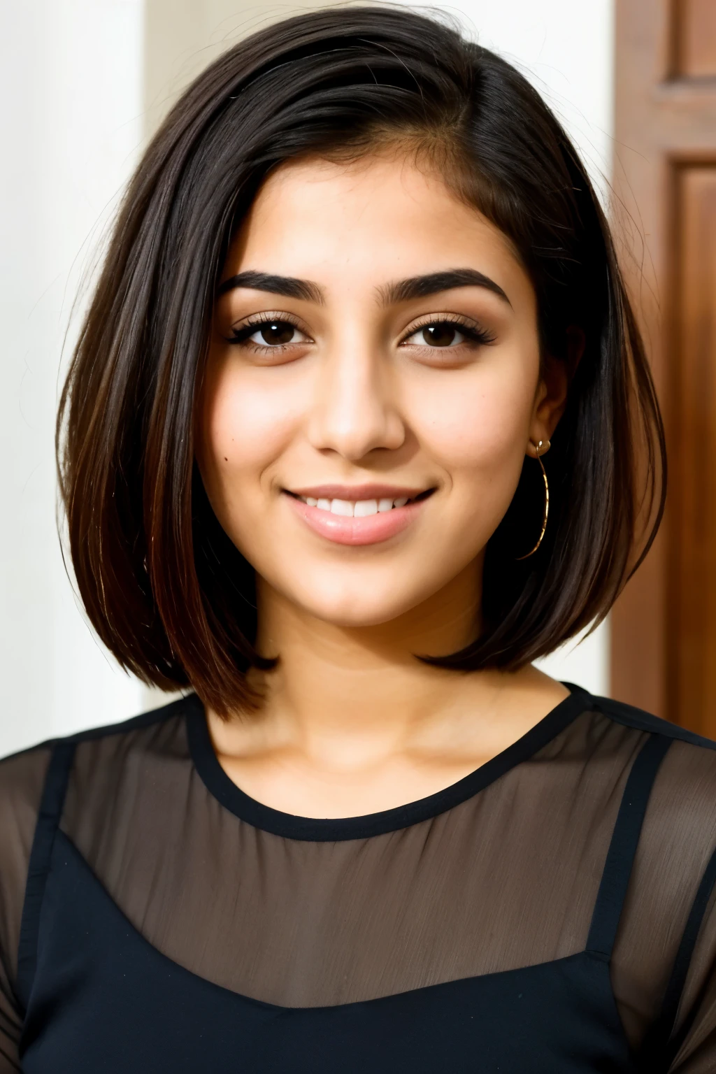 arab girl . short hair nothing on her head
