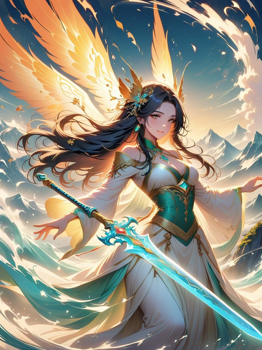 (masterpiece, top quality, best quality, official art, Beautiful and beautiful:1.2), (1 girl), extremely detailed, (fractal art:1.3), rich and colorful, most detailed, perfect face, Upper body, high dynamic range, (pray:1.3), (white cloak golden lines:1.2), galaxy, (light streaks), Eye-catching visuals, (dynamic stripes, glow trail:1.2), bright colors,