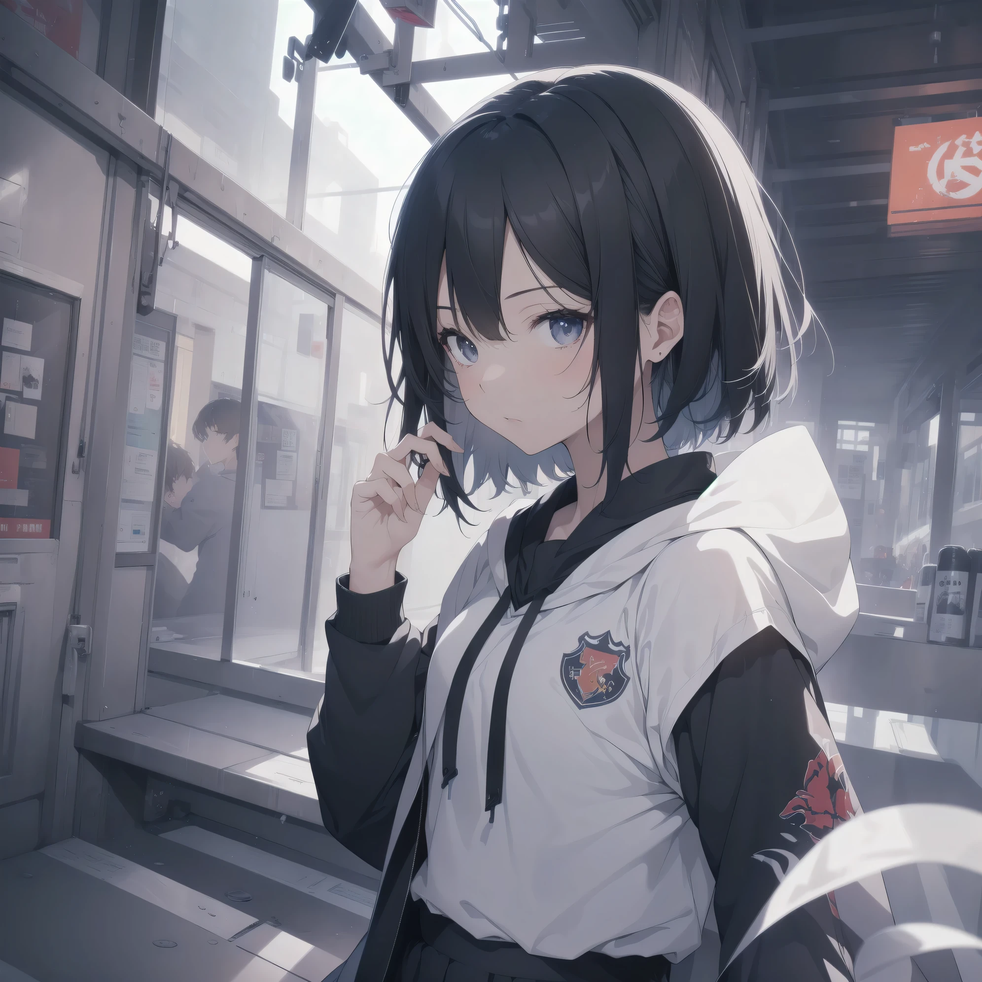 ultra-absurdres-Top quality by art God, ultra-detailed, high resolution, anime moe artstyle, best anime 8k konachan wallpaper, pixiv contest winner, perfect anatomy,break, (Please draw a girl walking sleepily to school alone. )break,1girl, (Solo,little female, -yeld:1.Full limbs, complete fingers,a junior hiiveness of immature bodies, (very short hair), short cut, flat chest, , small butt, groin, small black eyes, beautiful detailed eyes, well-proportioned iris and pupils, expressive eyes, highres detailed hair, yawn, school_uniform, pleated skirt,(Detailed Lighting), (Detailed background), in the School commute route. break,super detailed skin, Best cinematic lighting powered by famous artist, 8k,beauty illustration,photoshop_(medium),very aesthetic,UHD,textured skin,break,((artist:core)), artist:fukahire (ruinon),artist:shinkai makoto,artist:sekiya asami,artist:kantoku,