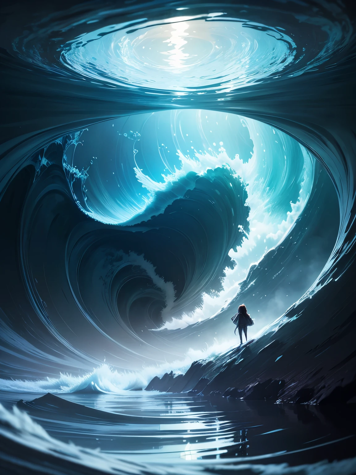 someone turns off the light switch, and a wave comes out of it, Water Manipulation, creative photo manipulation, Surreal water art, Water Manipulation в фотошопе, surreal digital artwork, stunning digital art, Photo - manipulation, photo manipulation, beautiful digital images, Surreal design, Incredible digital art, artistic illustration, water art in photoshop, mind-bending digital art, Cyril Rolando