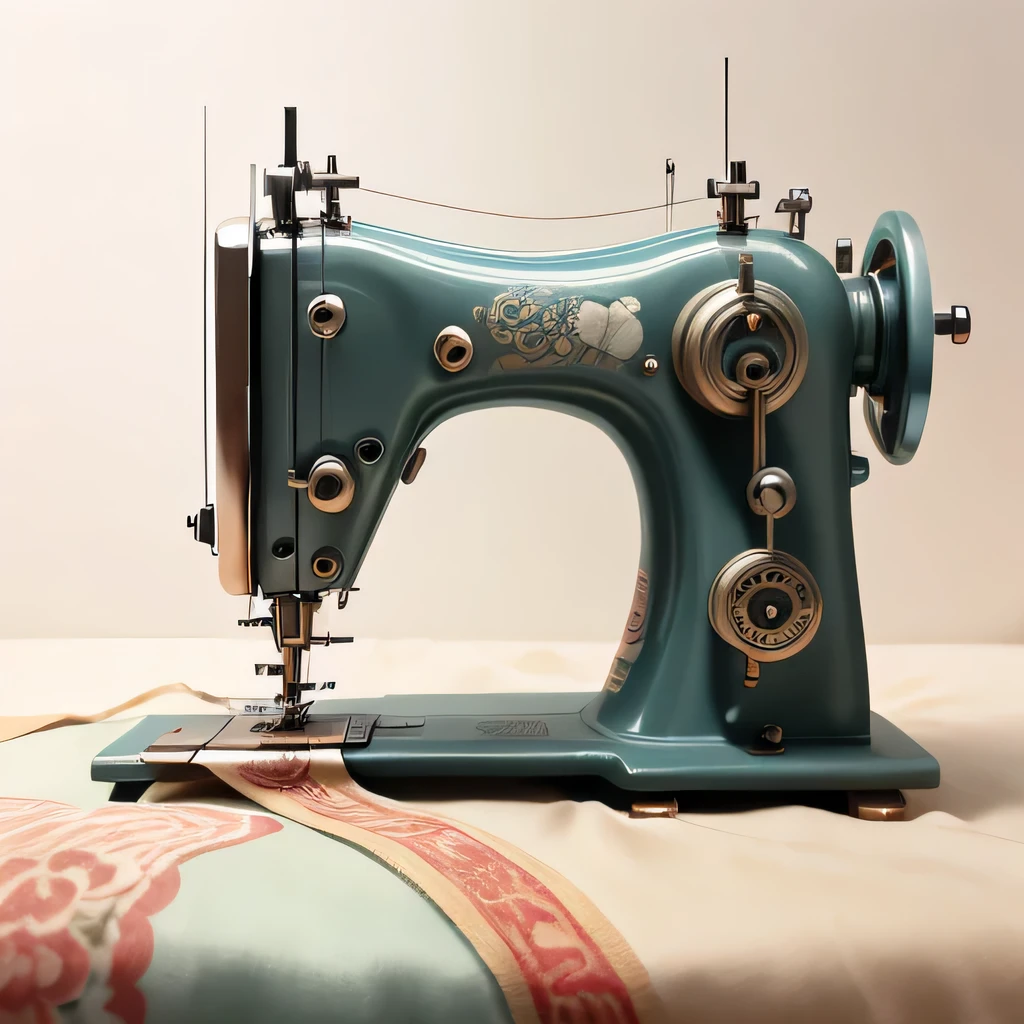 sewing machine~New prison, new machine,close up,female Taoist seal,side