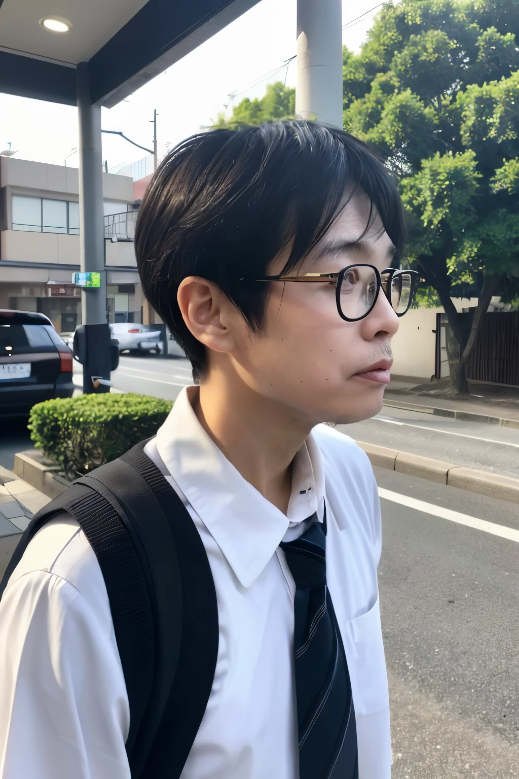 I would like you to create an image from the profile below.
《Japanese》《52 years old》《male》《office worker》《Works at a telecommunications company》《Headquarters》《two children》《Lives in Kawasaki City》《detached house》《Glasses available》《Otome》《Born in Kobe City》《graduate from university》《Type B
《Height 178 cm》《Many gray hairs》