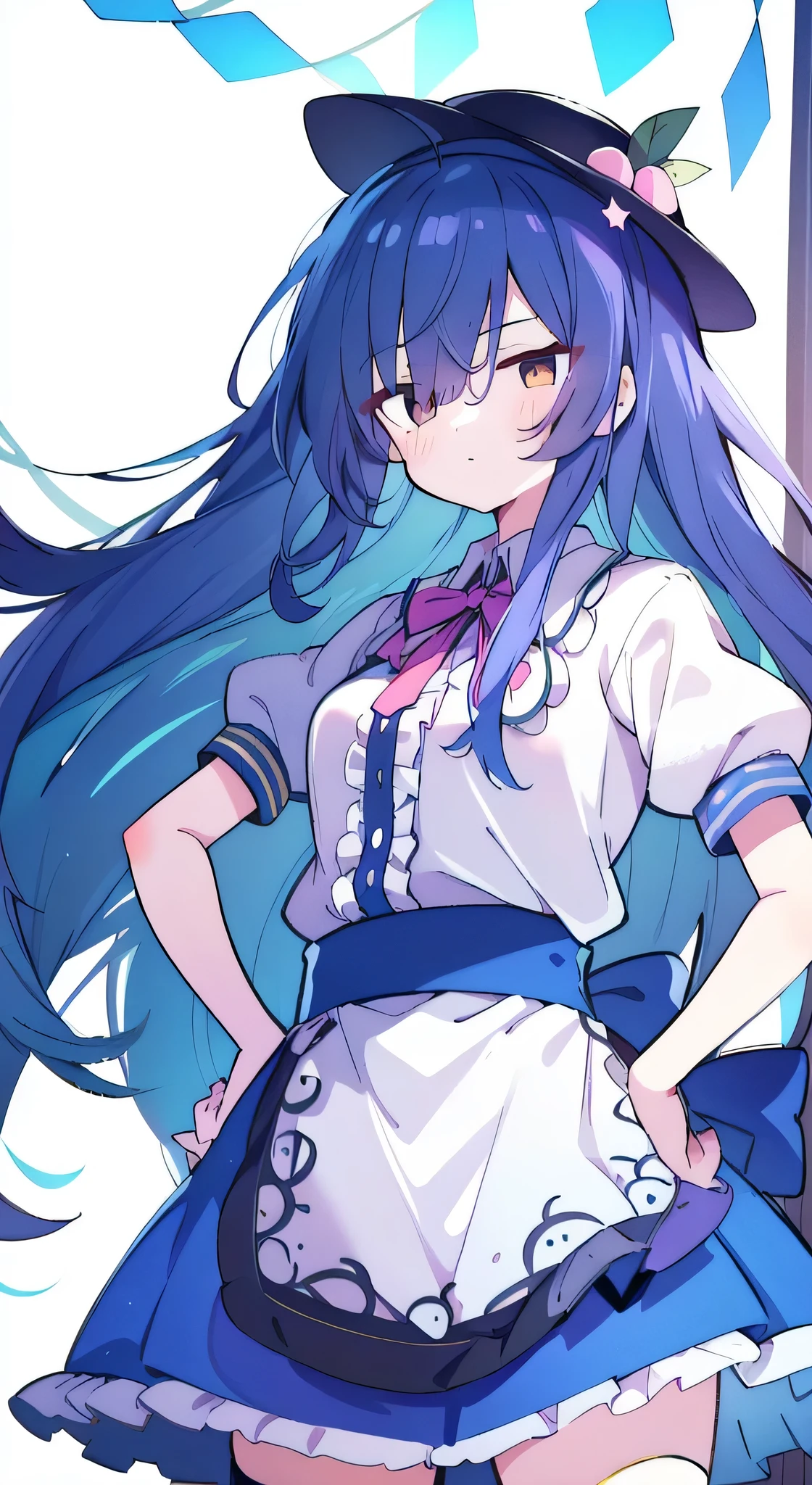 highres 1girl ahoge bobby_pin bow bowtie braid brown_eyes collared_shirt dojikko_pose frilled_shirt frilled_shirt_collar frilled_skirt frills hair_bow hair_ornament hairpin hand_on_own_head heart heart_hair_ornament hood hooded_jacket jacket long_hair one_eye_closed pentagram pink_hair plaid plaid_bow plaid_skirt pleated_skirt shirt shoelaces shoes simple_background standing skirt solo star_(symbol) twin_braids wariza white_background white_thighhighs, full body