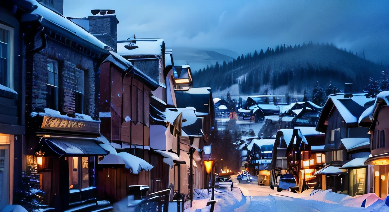 snowy street with buildings and lights in a town at night, winter setting, Norway, former, beautiful small town, cold but beautiful, city, quaint village, winter, 4 0 9 6, beautiful, color, snow, wintertime, unbelievably beautiful, snowy winter, moving, snow glow, during snowfall, city snowing with a lot of snow, whistler, great images