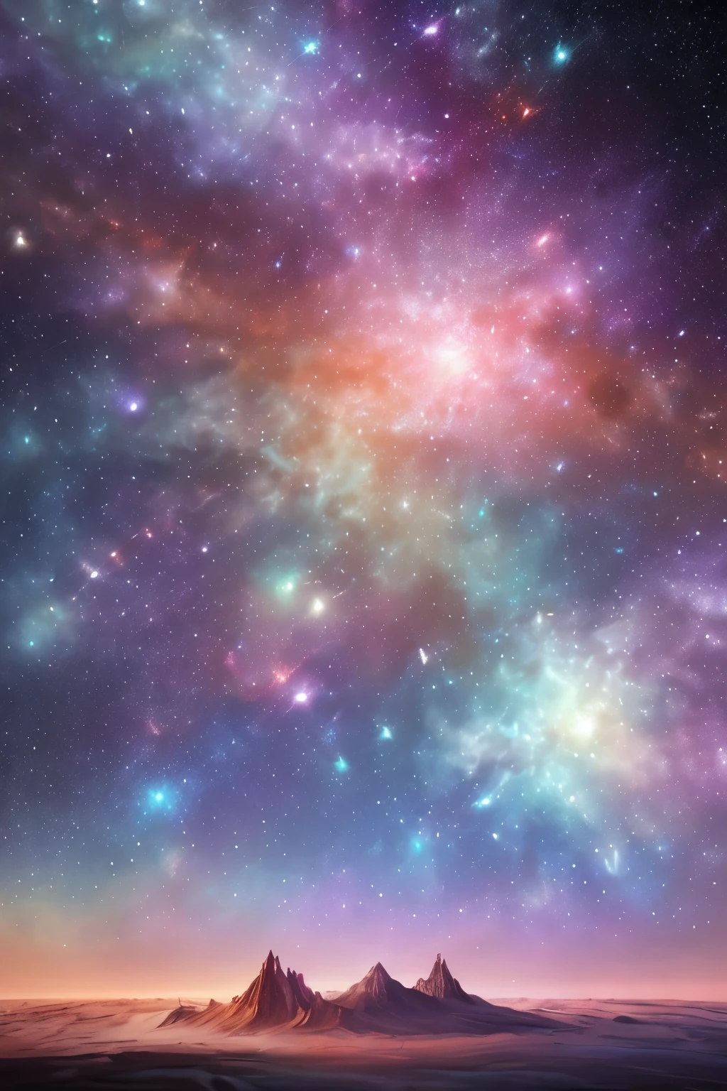 A breathtaking dream in the vast expanse of a cosmic nebula in deep space. Ultra high definition, best quality, intricately detailed stars and gas clouds swirl around, illuminated by the soft glow of a distant white star. (Realism: 1.8), hyper-realistic, HDR, cinematic shot, vibrant colors, out of this world, surreal, ethereal, masterpiece, dramatic, infused with vibrant hues of pink, blue, and purple. Space dust and cosmic particles sparkle and dance in the interstellar winds, creating a mesmerizing and otherworldly scene. Intricate detail and hyper-realistic text