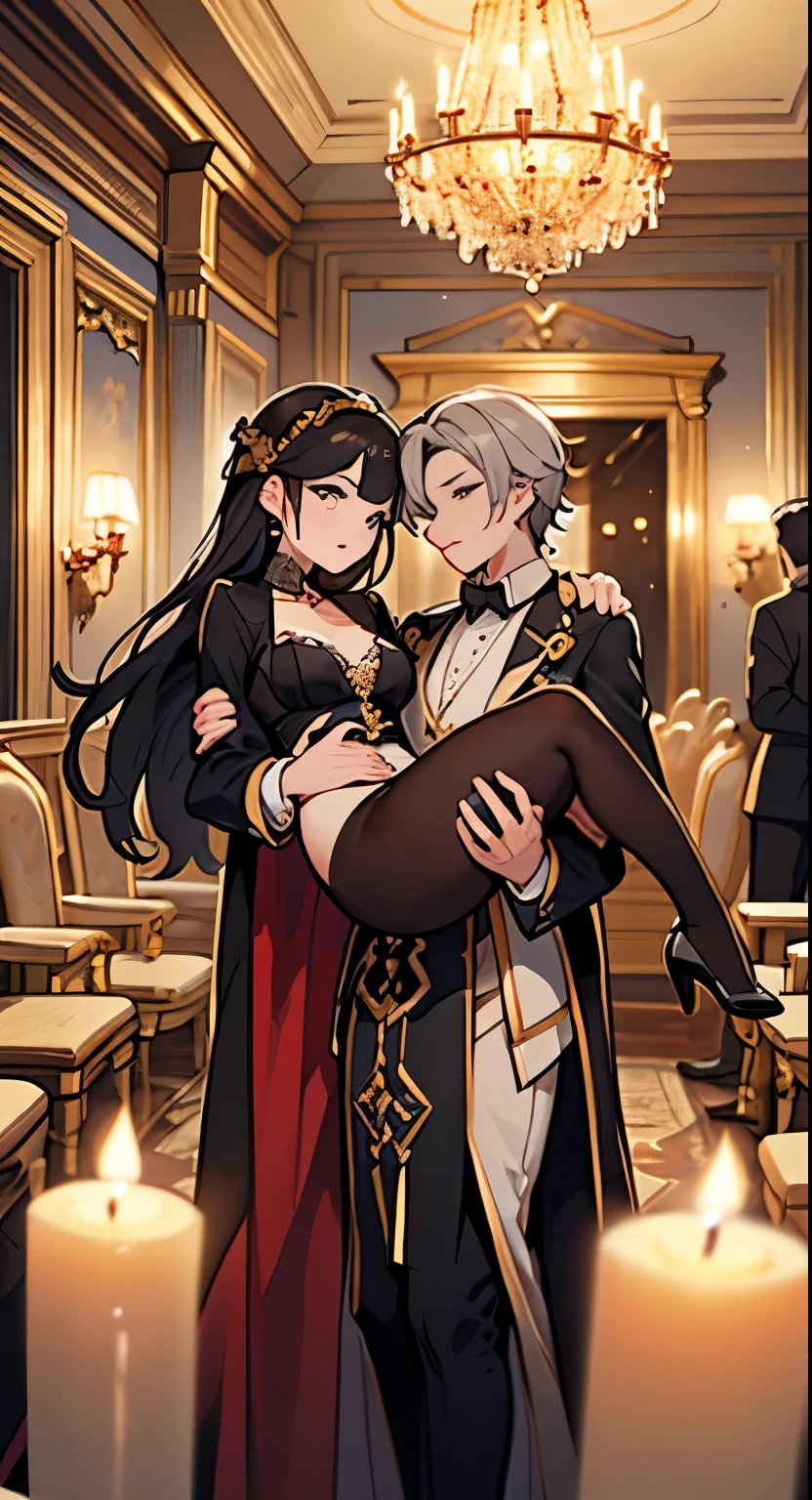 At a charity evening, recreated in the style of photorealism, the hall is filled with a high-society glamorous atmosphere. Elegant ladies in luxurious outfits with trains and diamonds sparkle against the backdrop of an elegant interior, filled with flowers and candles. In their company, refined conversations and sounds of music are carried in whispers., creating an atmosphere of magic.
Supported solid gentlemen, in expensive suits and exquisite accessories, communicate delicately with ladies, surrounding them with care and attention. Their confident movements and noble manners will captivate the eye., creating the impression of power and influence.
Anthropomorphic cyborgs stand out among the guests, mingling with the crowd indistinguishable from real people. Their metal details and cybernetic patterns attract attention and attract interesting glances.. Their presence adds mystery and surprise to the already rich festive atmosphere of the charity evening.., high quality, absurdity, masterpiece, Beautiful, complex parts, 1/2 body crops, slender body, Beautiful figure, Magnificent Anatomy, (complex parts:1.12), HDR, (complex parts, hyper detail:1.15), (natural skin textures, hyperrealistic, Soft light, spicy:1.2)