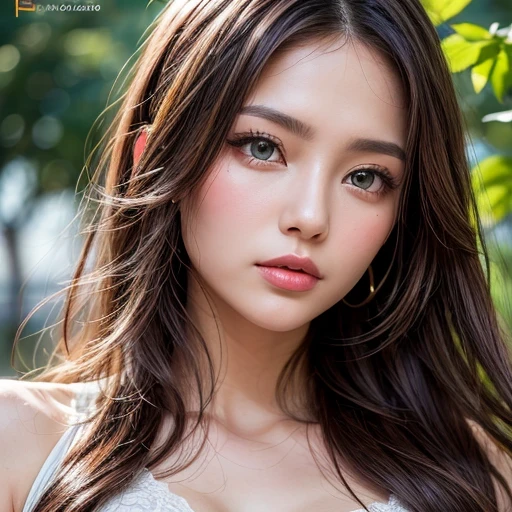 (A world-famous beauty model, 30 years old, (Eastern European:1.2), Diao Chan), (very elegant, beautiful and exotic face), (long beautiful wavy hair, light brown hair), (clear eyes, detailed eyes, light green eyes, bright pupils, sexy thick lips, long beautiful upper eyelashes), close up of face, ((Best Quality, 8k, absurdres)), high-resolution RAW color photo pro photo, incredible high resolution, super detailed,