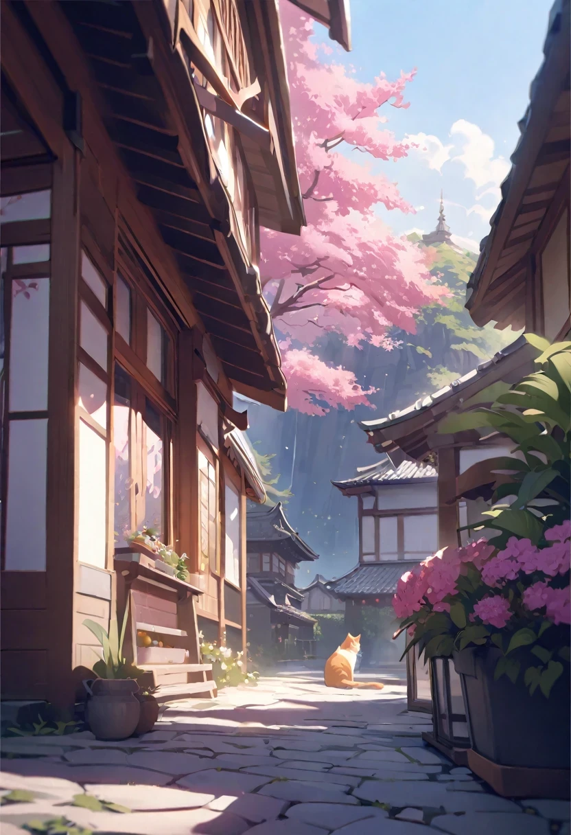 (((shylily))),masterpiece、Poor figure、Landscape with rusty shades、Old Japan landscape、kyoto、Meiji、Taisho、Taisho romance、stone pavement、Cats、RAW photo of a landscape、detaile、Photorealsitic、hyper realistic photography、in 8K、nffsw、Digital SLR、Soft lighting、hightquality、film grains、FujifilmXT3、(masterpiece)、Human perspective、People's eye level、masterpiece、top-quality、Highly elaborate CG Unity 8K wallpapers、an oil painting、awardwinning photo、Bokeh、depth of fields、nffsw、bloom、chromatic abberation、Photorealsitic、Very detailed、art stations、Trending on CGSociety、Convoluted、high details、Dramatic、Volumetric lighting、artwork in the style of guweiz, guweiz masterpiece, guweiz on pixiv artstation, guweiz, guweiz on artstation pixiv, by Yang J, in the art style of bowater, loish and wlop