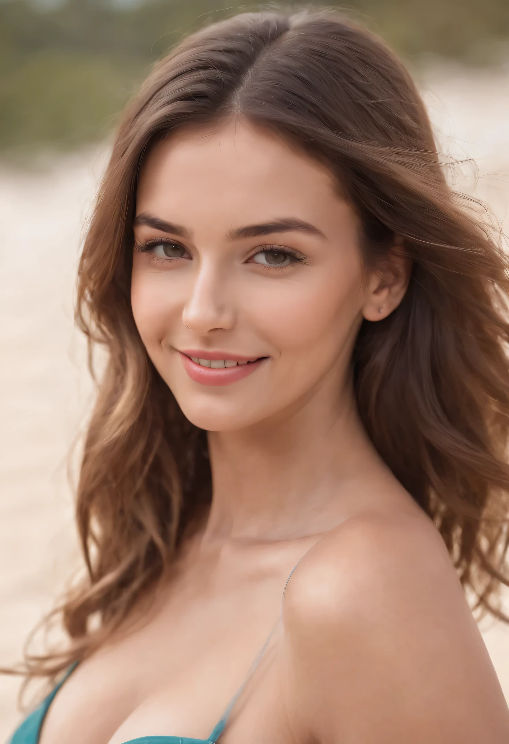 bandeau Bikini, cleavage visible, soft large breasts, smile, Ukrainian Beautiful model, tropical beach, 1 girl with a beautiful face, (Photo 4K:1.1) , (Sharp Focus:1.3), High Detail, Instagram Pattern Pose, confident, slim girl, big tits:1.3, perfect anatomy, perfect symmetry:1.3, perfect face, content, confident, very detailed, and dramatic, Lighting scene, bright lighting, short hair