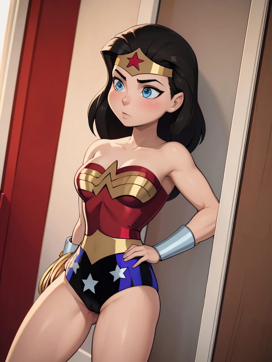  	
Wonder woman,3d,absurd res,hi res,highres,1girls,abs,athletic female,big breasts,breasts,female,female only,fit,fit female,hips,low-angle view,pussy,shiny skin,thick thighs,thighs