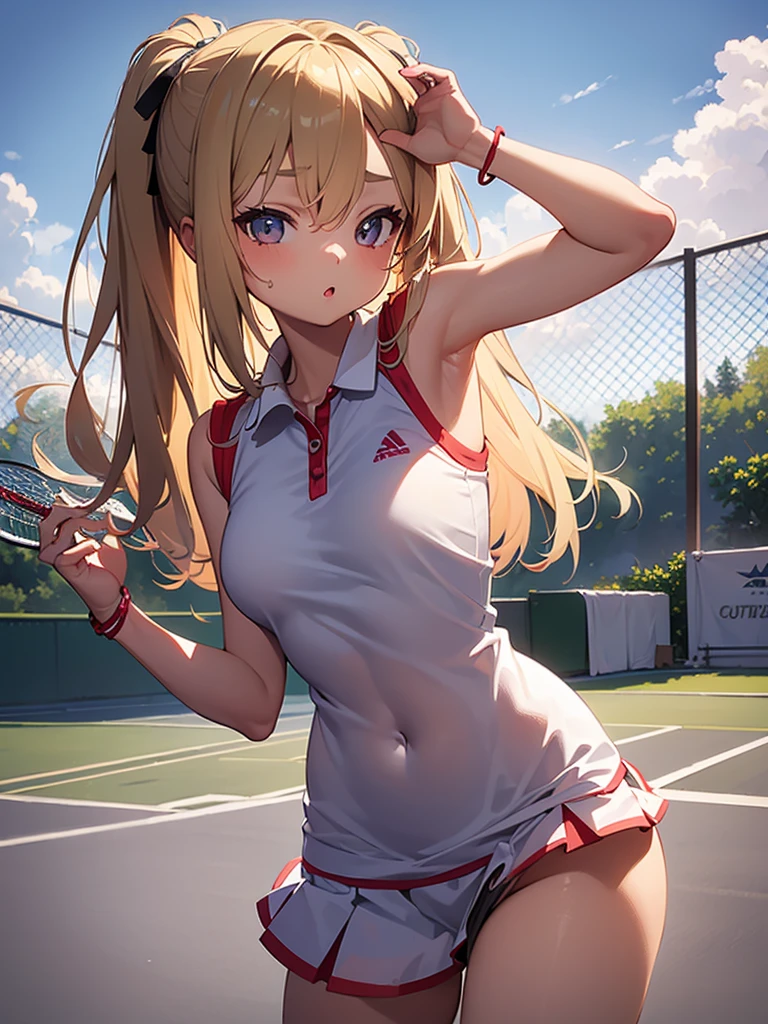 mastute piece,Best Quality,insanely detailed,8k cg,nsfw,
shoot upper body,(body in front:1.1),
1girl,standing,looking at viewer,(bowling uniform),bare breasts,
break,blush,shy,(trembling:1.2),Blonde hair,(large breasts:1.2),(open mouth:0.9),(bowling alley),