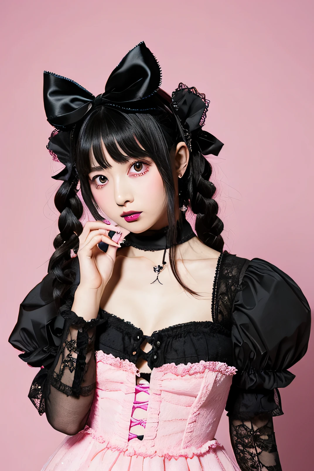 Gothic Lolita pink monotone