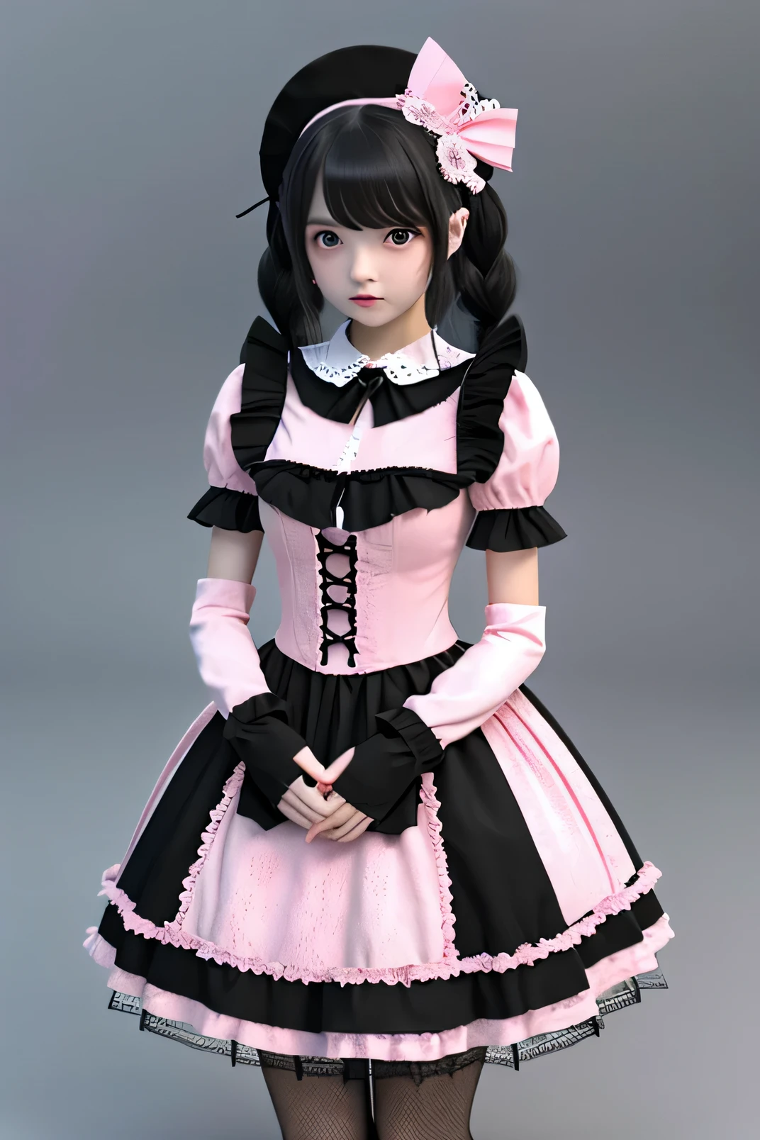 Gothic ta pink monotone three dimensional
