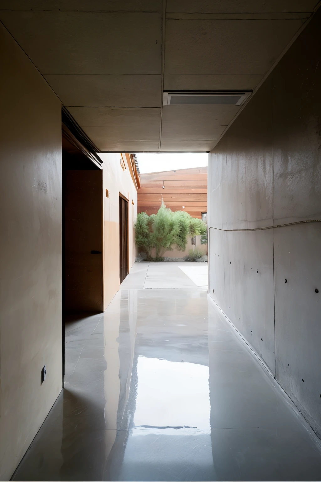 Landscape concrete wall battered western style indoor facade