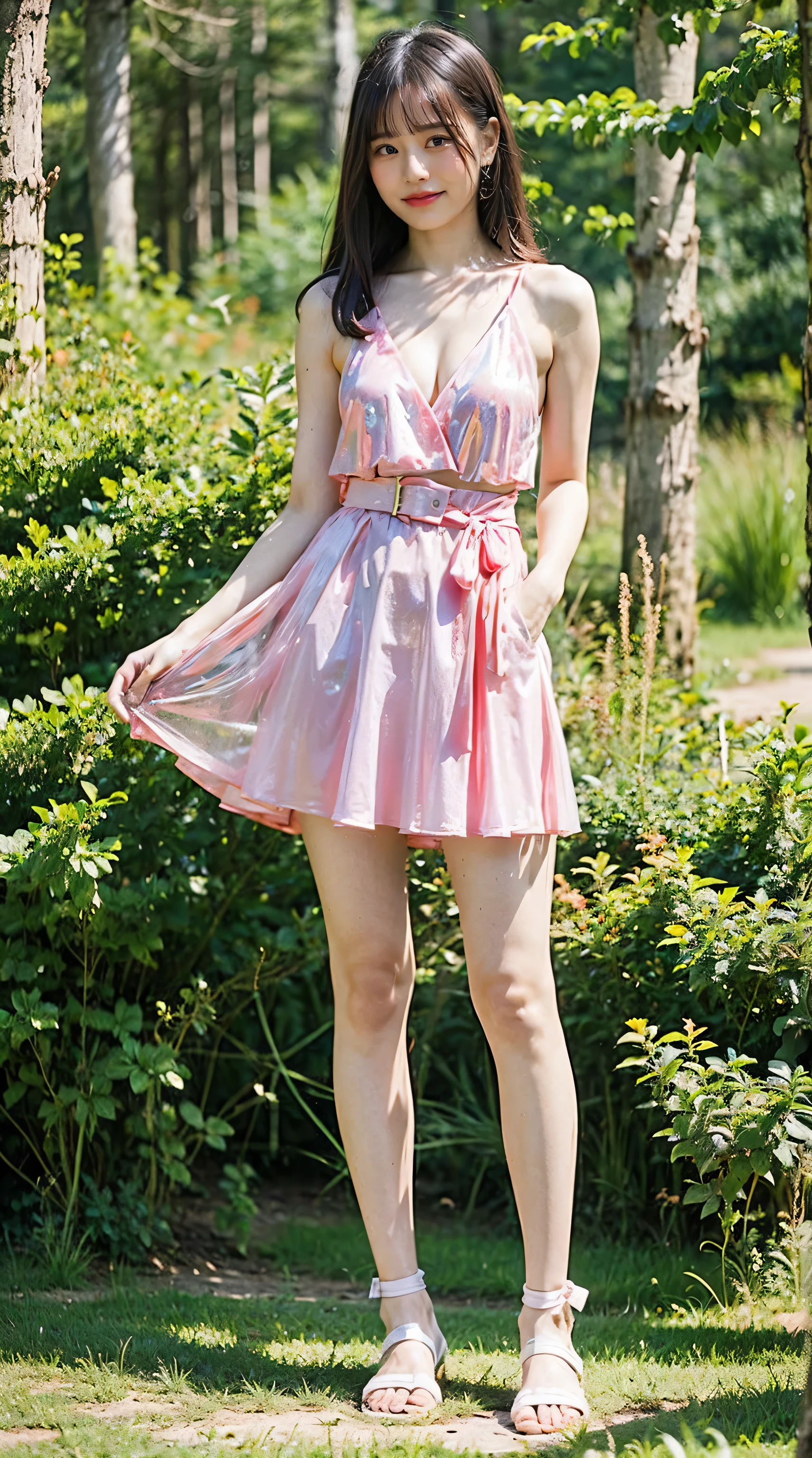 araffe asian woman in a pink dress holding a tennis racket, sexy dress, translucent dress, opened dress, dressed in a pink dress, clear curvy details, see through dress, wet swimsuit, wearing a pink dress, pink body, hot with shining sun, translucent body, translucent silky dress, in a dress, pink dress, gorgeous chinese model, smooth pink skin