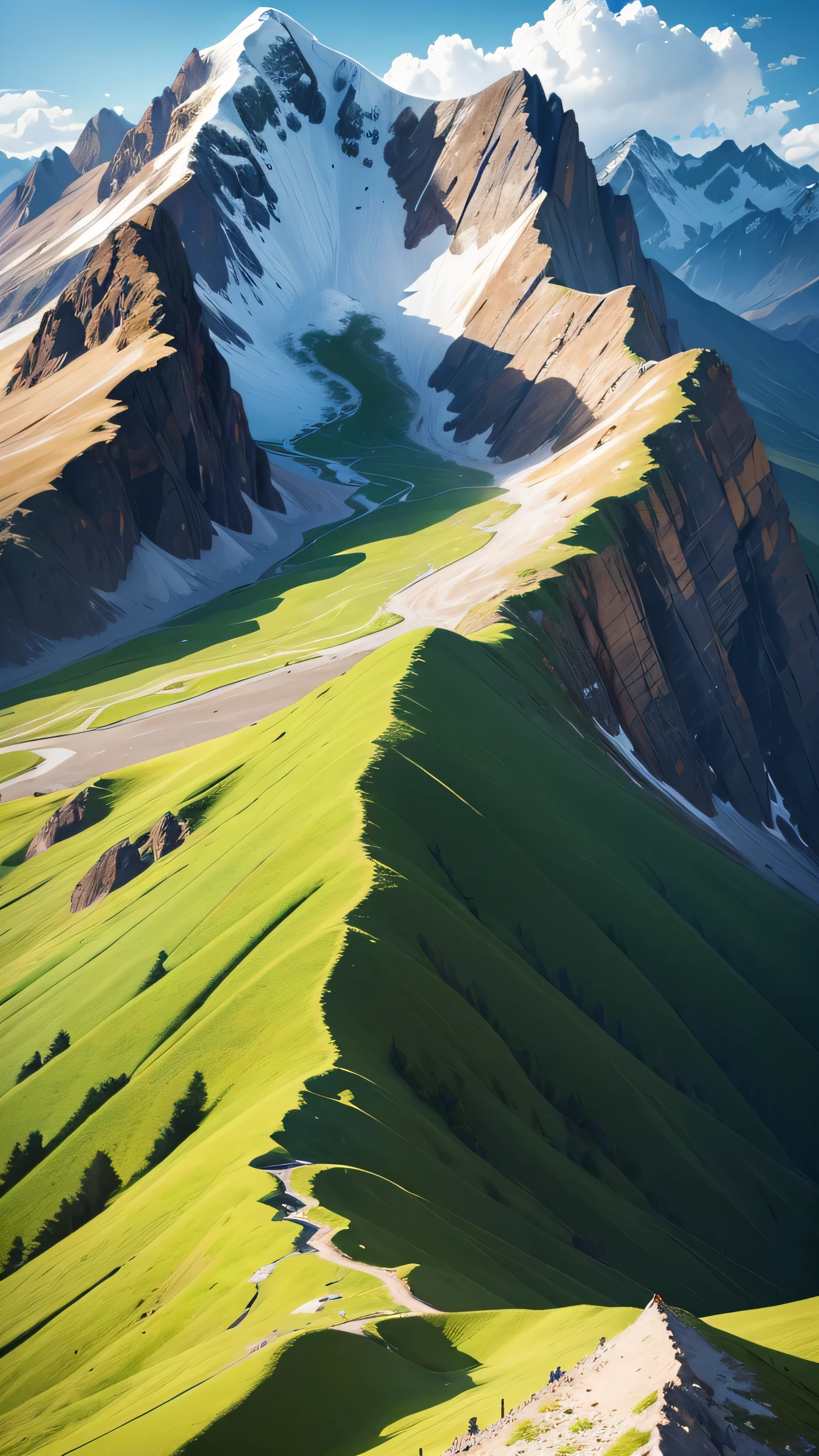 the Andes mountain, with green color, without snow, 8k, high resolution, super detail