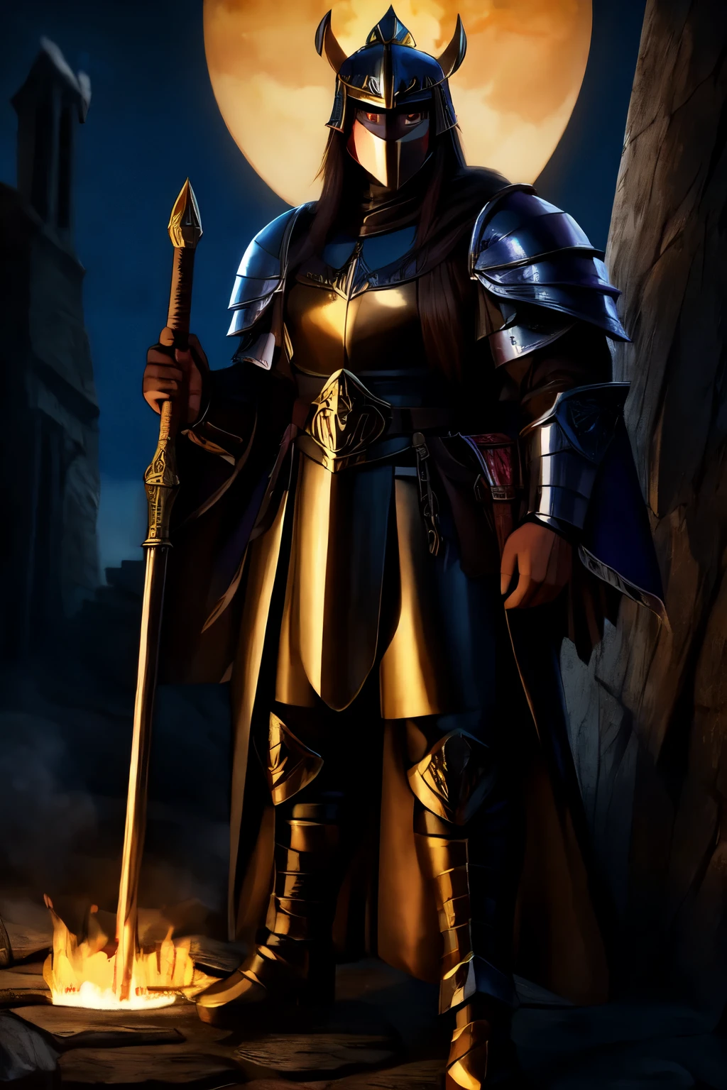 make a medieval paladin make his armor whit and his skin black
show his face and give him a shild and a hamer
take of this helmet and GIVE HIM A HAMMER AND A SHILD
