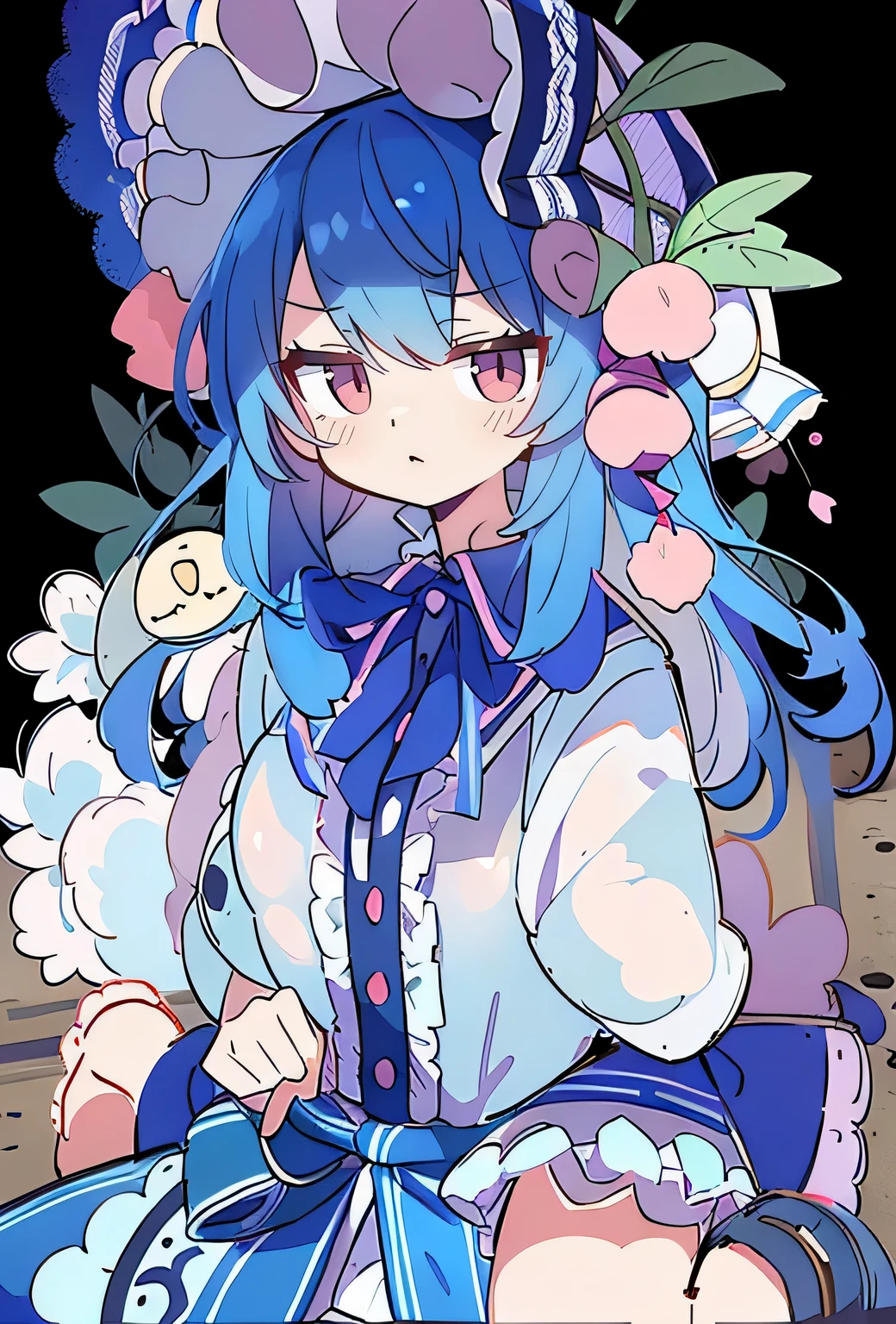 (masterpiece),best quality, expressive eyes, perfect face,sit, sit on ground, legs on the ground, 1girl,
big breasts, H cup, Good breasts, arms crossed, Fair, Gorgeous,japanese manga,girl,Laura,young angel, blue hair, blue haired,tent , tent chest, tent breast, floating clothes