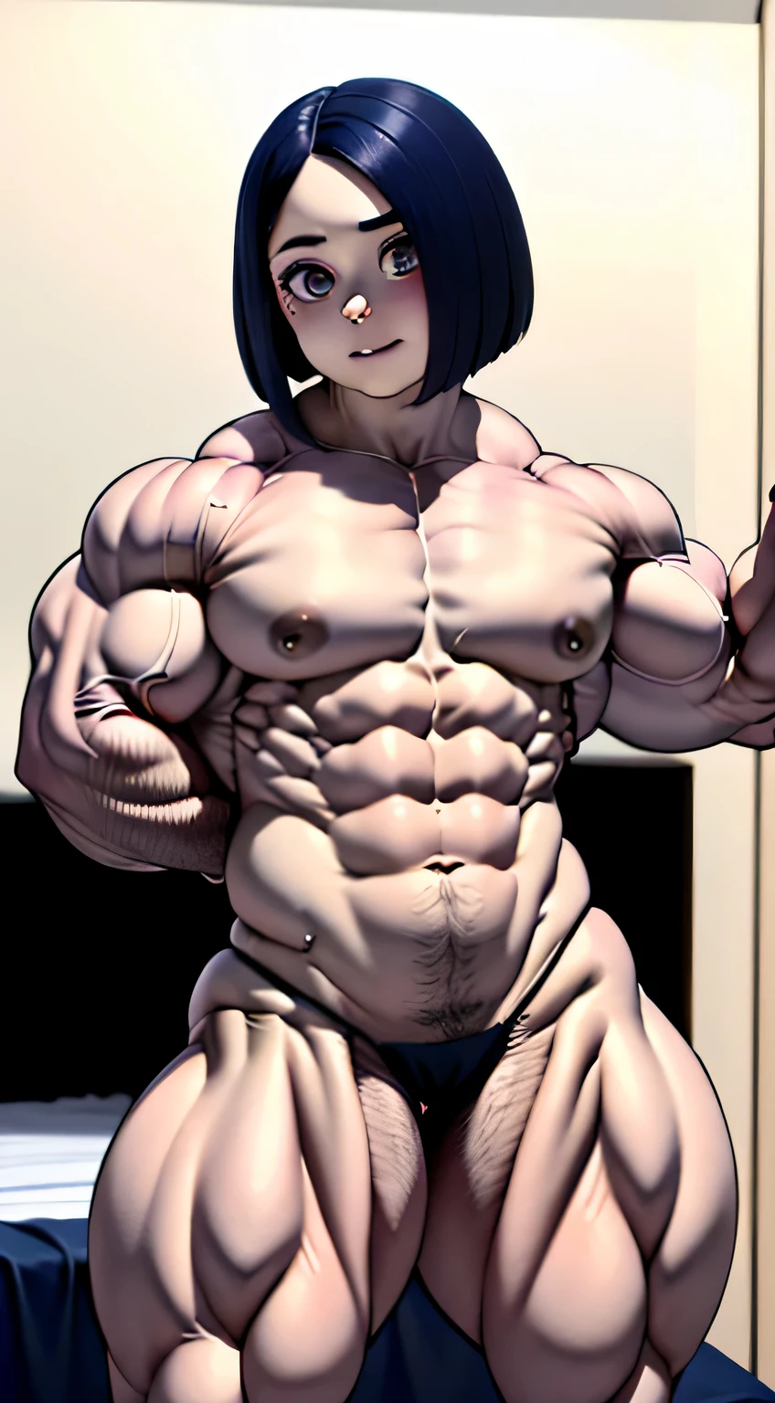 ((obra maestra)), ((Mejor calidad)), Altura un metro cinco,Libido girl, girl, lesbianas, chica en topless,((Use solo ropa interior)), ((chica sentada en una cama)), Blushi Gracias ligeramente,una leve sonrisa, expression of pleasure, ((cara de placer)), ((swollen muscles)), extreme muscles, pectorales, ((espalda musculosa)), ((culataocks)), ((culo musculoso)), culata, ((erotic)), sexy, disproportionate muscles, huge muscles, venous muscles, hard muscles, huge pectorales, cuerpo desnudo, chica desnuda, girl hairstyle, voluminoso, one chica posando sexy, long eyelashes, ((usando maquillaje de ojos), ((Usando aretes)), pendientes largos, chicas con aretes siempre, gothic girl,l, horny, ((horny face)), girl with black lipstick, ((chica con sombra de ojos negra)), Gothic Makeup, ((gothic lolita)), girl cara de placer, ((chica posando sexy)), ((chica en poses sexys)), Colores de cabello variados, Variedad de colores de cabello., variedades de peinados, ((pezones hinchados), ((pezones largos y gruesos)), ((totalmente desnudo)), always wearing lipstick, ((voluminoso)), voluminoso girl, ((cuerpo rasgado)), ((chica musculosa lolita)), ((abdominales)), ((wearing a small thong)), ((pretty girl)), ((chica femenina)), ((chica con pecas), variety of small thong colors, ((Girl touching herself))