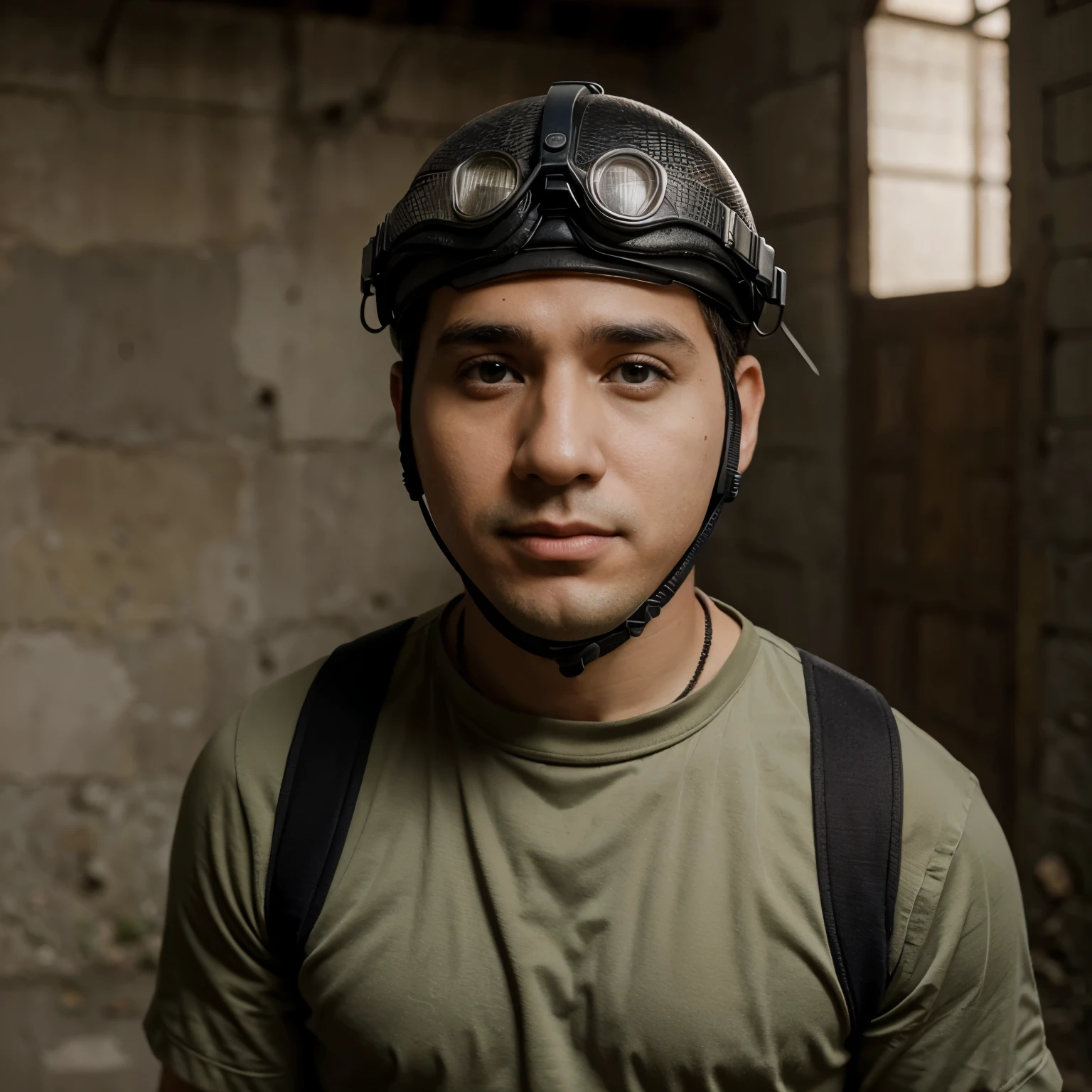Quico con casco de soldado