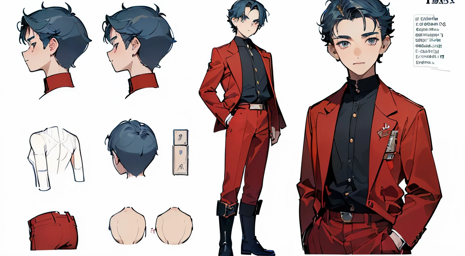 ((highest quality)), ((masterpiece)), ((realistic)) 13 years old, boy, short hair, Smile ((thin)) (beautiful), ((( red tuxedo))) (((boots))) ((beautiful boy)) , (((detailed character sheet, Front view, Side view, 3/4 view))) (((white background))) 6頭半のwhole body((beautiful boy)) ((beautiful boy)) ((beautiful boy)) ((beautiful boy)) ((beautiful boy)) ((beautiful boy)) ((beautiful boy)) ((beautiful boy)) (((((13 years old)))))(((((13 years old)))))(((((13 years old)))))(((((13 years old)))))(((((13 years old)))))(((((13 years old)))))(((((13 years old)))))(((((13 years old)))))(((((13 years old)))))(((((same character)))))(((((whole body)))))beautiful,whole body
