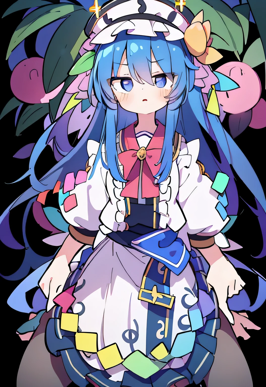 (masterpiece),best quality, expressive eyes, perfect face, 1girl,
Put your hands on your waist,Fair, Gorgeous,japanese manga,girl,Laura,Young angels, blue hair, blue haired, floating clothes,grab your waist, grab your waist, hands on hips , hands on hips,sit, sit on ground, legs on the ground, flat chest