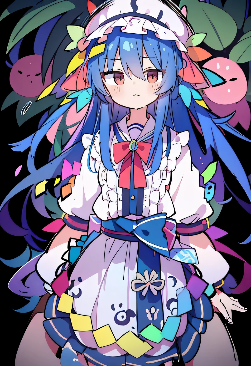 (masterpiece),best quality, expressive eyes, perfect face, 1girl,
Put your hands on your waist,Fair, Gorgeous,japanese manga,girl,Laura,Young angels, blue hair, blue haired, floating clothes,grab your waist, grab your waist, hands on hips , hands on hips,sit, sit on ground, legs on the ground, flat chest
