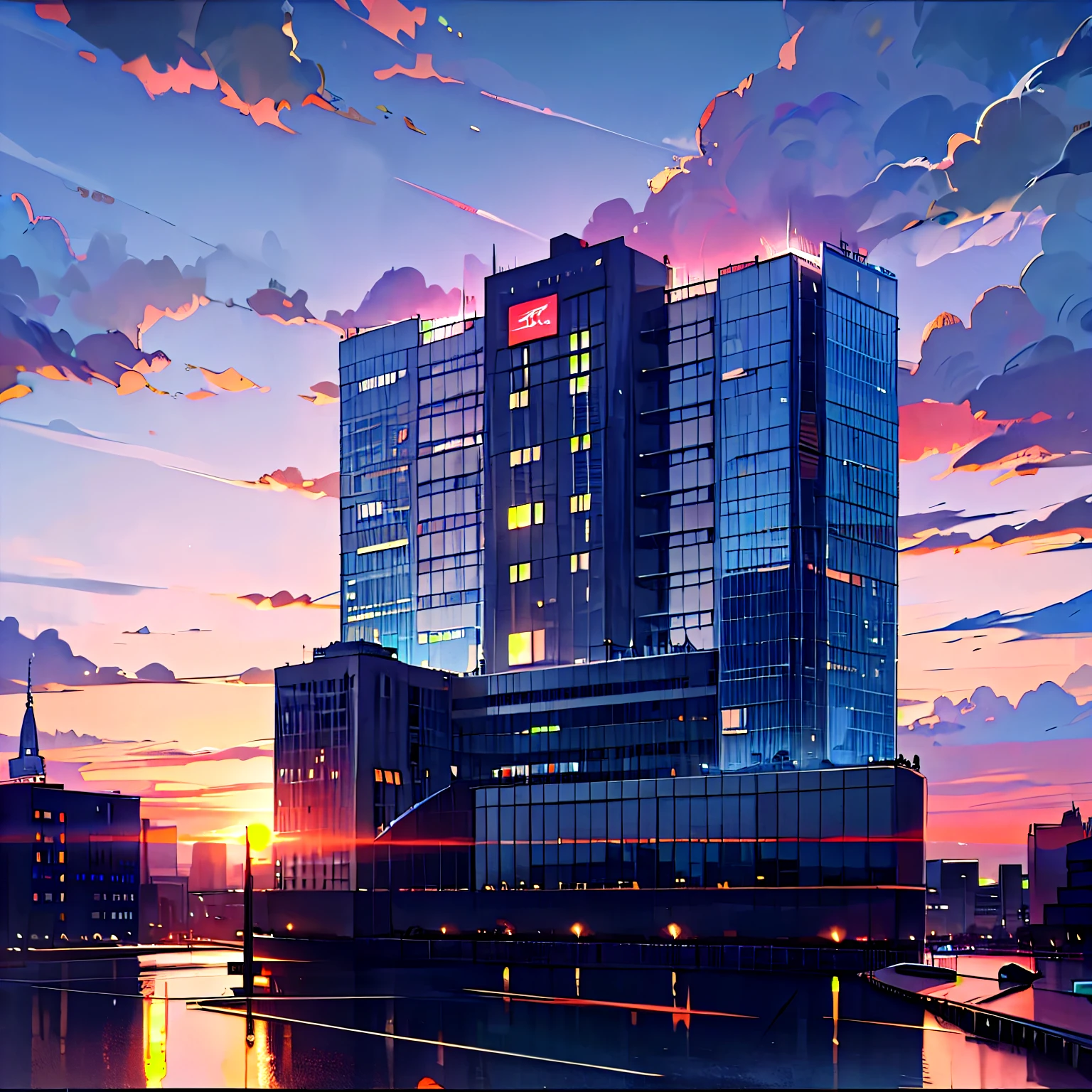 exterior of highrise hotel building, modern style, inspired of Norman Forster, glass with steel frame facade, 5 stars hotel design, beautiful landscape, stone pavement,cars, RAW photo, 8k uhd, dslr, soft lighting, high quality, film grain, Fujifilm XT3,masterpiece,