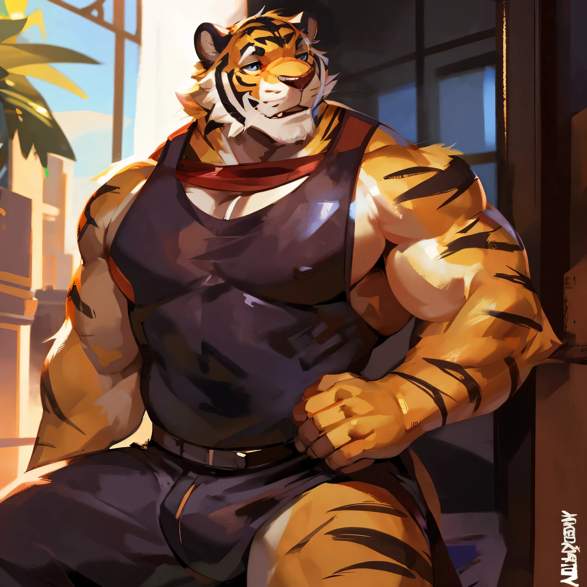musculoso, tigre , Por mystikfox61