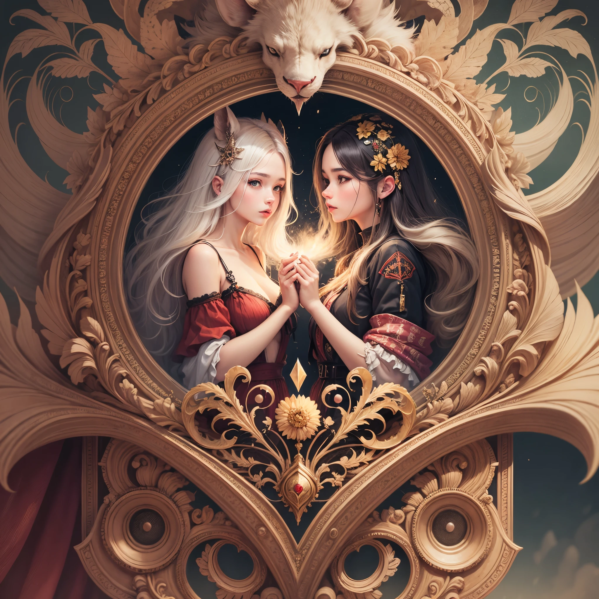 Aries and Taurus, heart, circle, romance, beauty, love