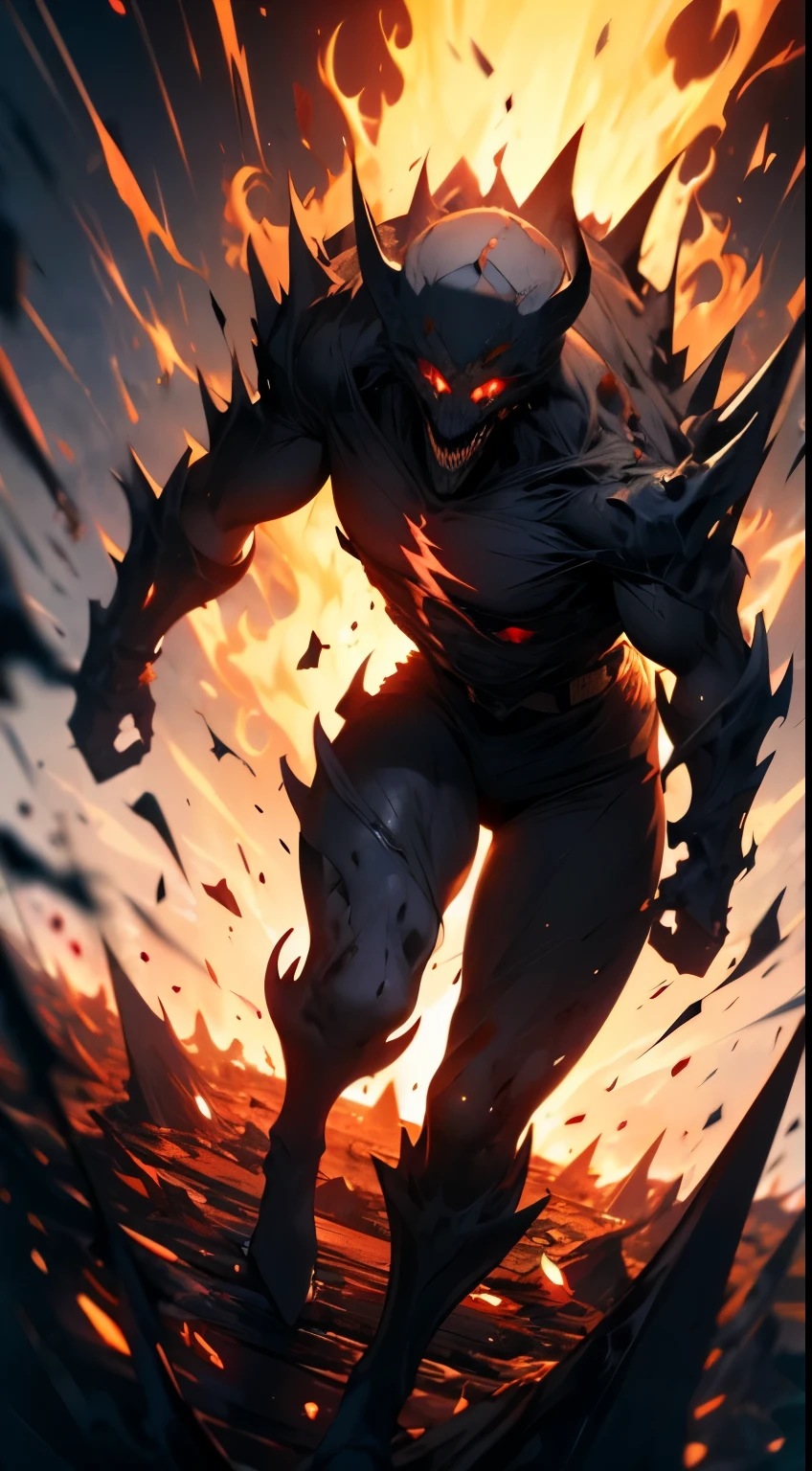 （Messenger from hell：1.4），look up from below，hell，magma，inflammation，(Strong pressure sensation 1.4)，（紫のinflammation：1.3），fresh blood on the ground，Blood Pond，dripping blood，skeleton remains，（（Super huge, thick and sharp huge claws）），（（（Black antique terrifying scales））），（（（Scales are covered with thick spines）））（（very thick and scary scales）），Black scales cover the whole body，（（bloodthirsty brutal demon man）），Fight，ugly face，Angel Hi-Lo，Black lightning streaked across the sky，（（（A thick sea of clouds swirls beneath your feet...））），（there was blood everywhere），（（Blood dripped from between the legs））stereopsis，works of masters，super fine，4K resolution，high quality，light，High quality image details，detailed pubic hair，epic shooting