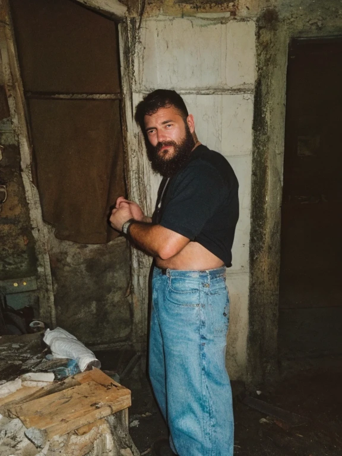 
beefy turkish construction worker, very hairy, macho, hilbilly, ugly, mustache, stubble beard, rough, ragedy, full body shot, daily life, natural scene, 
 hot photo, erotic photo RAW candid cinema,16mm,color graded portra 400 film,remarkable color,ultra realistic,textured skin,remarkable detailed pupils,realistic dull skin noise,visible skin detail,skin fuzz,dry skin,shot with cinematic camera
