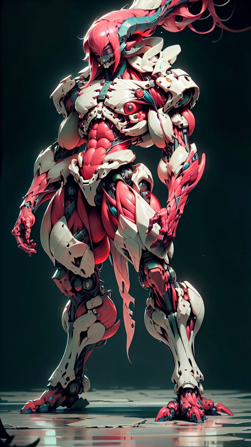 Cinematic, clear facial features and insanely detailed, the image captures the essence of (1 girl), (megan fox:1.25), (long red hair), (carnage skinless bio-mecha:1.25), (1 super muscular undead skinless succubus with gigantic horns:1.25), (covered in red necrotic skinless bio-mecha muscle:1.25), (exposed muscles & veins everywhere:1.25), (perfect fingers:1.25) (full body pose:1.25). The color grading is beautifully done, enhancing the overall cinematic feel. Unreal Engine makes her appearance even more mesmerizing. With depth of field (DOF), every detail is focused and accentuated, drawing attention to her eyes and hair. Peak image resolution utilizing super-resolution technology ensures pixel perfection. Cinematic lighting enhances her aura, while anti-aliasing techniques like FXAA and TXAA keep the edges smooth and clean. Adding realism to the muscular bio-mecha succubus , RTX technology enables ray tracing. Additionally, SSAO (Screen Space Ambient Occlusion) gives depth and realism to the scene, the girl's presence even more convincing. In the post-processing and post-production stages, tone mapping enhances the colors, creating a captivating visual experience. The integration of CGI (Computer-Generated Imagery) and VFX (Visual Effects brings out her demonic features seamlessly . Incredible level of detail, with intricate elements meticulously crafted, the artwork hyper maximalist and hyper-realistic. Volumetric effects add depth and dimension, with unparalleled photorealism. 8k resolution rendering ensures super detailed visuals. The volumetric lighting adds a touch of magic, highlighting her beauty and aura in an otherworldly way. High Dynamic Range (HDR) tech makes the colors pop, adding richness to the overall composition. Ultimately, this artwork presents an unreal, yet stunningly real portrayal of an incredibly beautiful bio-mecha succubus girl. The sharp focus ensures that every feature is crisply defined, creating a captivating presence. (girl face:1.45)