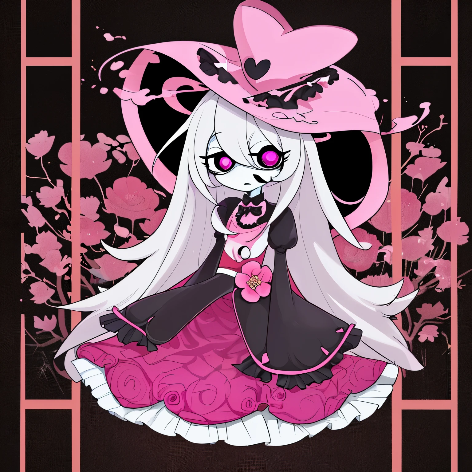 1 chico, parte superior del cuerpo, inexpresivo, ropa japonesa, pelo largo, solo, Flores de cerezo, mirando al espectador, personaje de Hazbin hotel con el pelo plateado