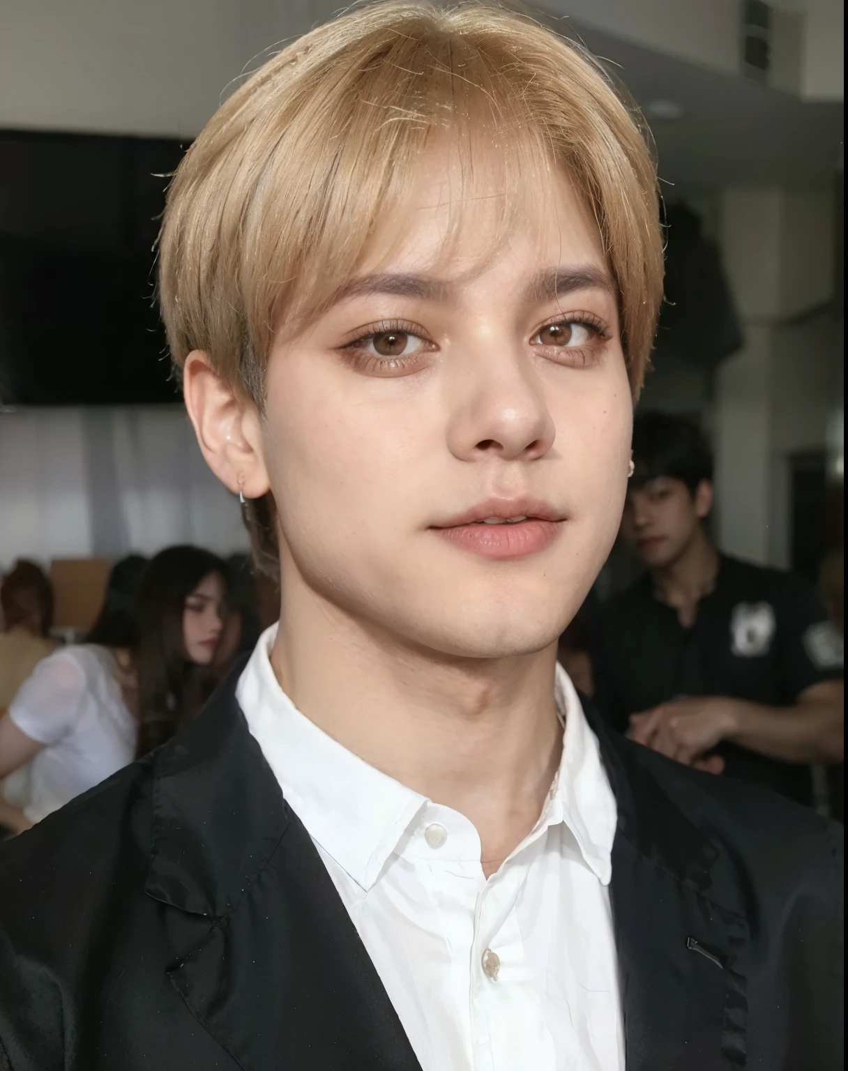 homens de blusa branca, Jungkook, Jimin, taehyung, bts, jovem, olhos pretos, concealed and straight hair