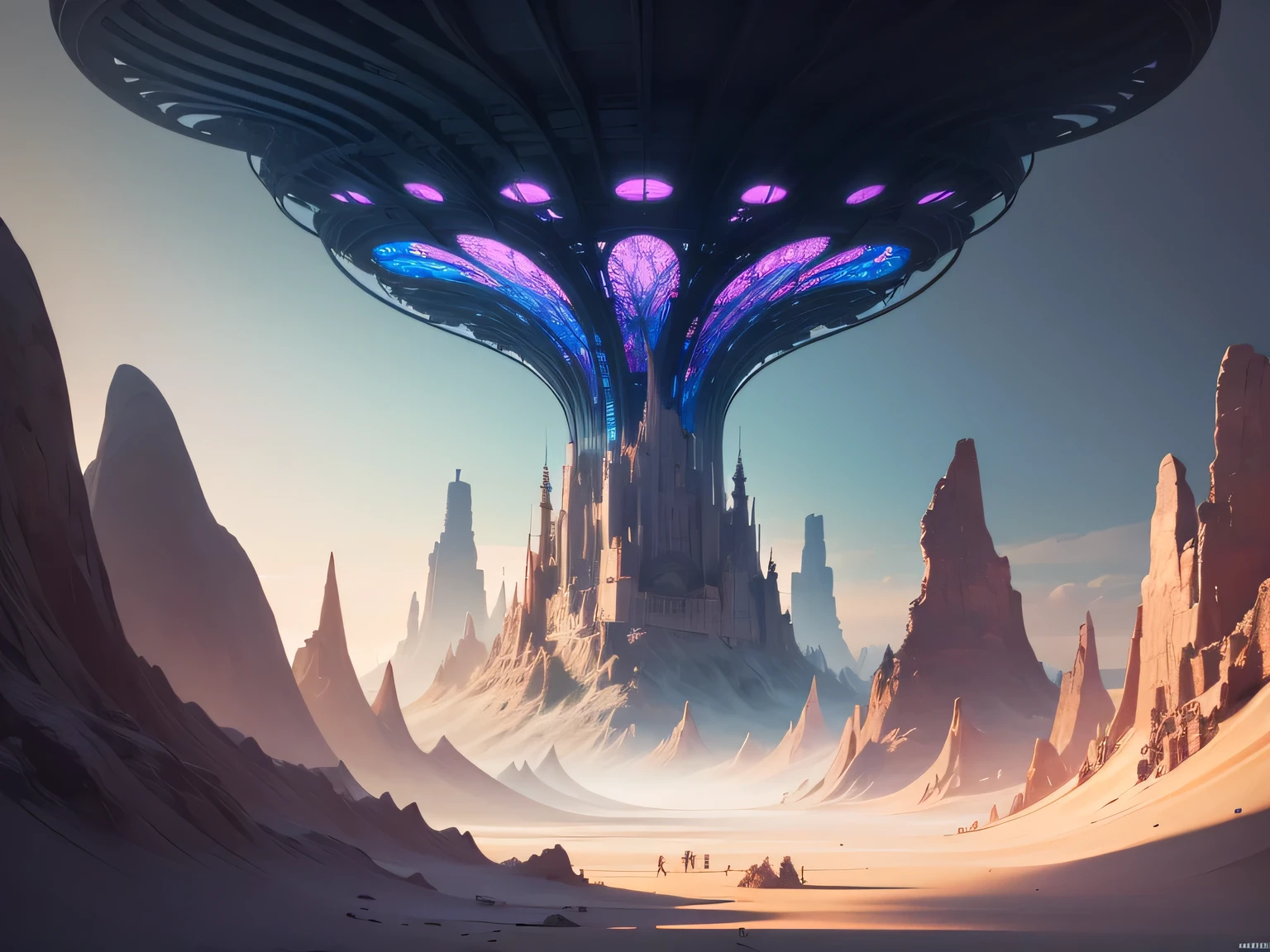 A surreal and exotic landscape,beautiful all around、Vibrant、Colorful。The screen shows strange alien flowers of various shapes and sizes.,and a rich variety of delicious alien fruits。highest image quality,Resolution is 4k or 8k,Capture every detail perfectly。The picture is extremely detailed,Presented in a realistic way,Bringing a truly immersive experience。This work combines illustration techniques and 3D rendering,Created a visually stunning、Works of great skill。Bright colors,Enhances the surreal feel of the landscape。The lighting design is very detailed,Demonstrates complex changes in light and shadow,Adds layer and depth to the scene。The work evokes curiosity and awe in the viewer,Taking the audience into a magical and surreal realm,Where the beauty of nature takes on a whole new meaning。