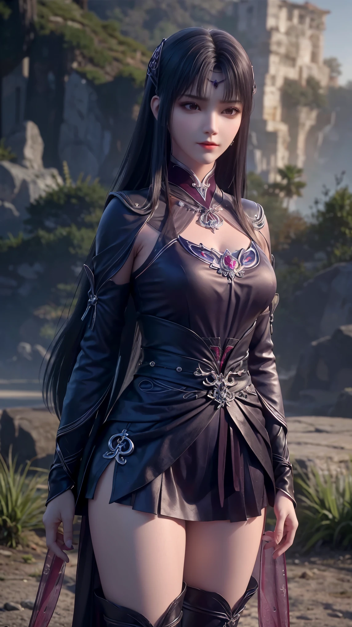 Walnut,vampire,assassin,charming,Mature,Sexy,thin,Qi bangs,long hair,Antenna bangs,double tail,高double tail,Bangs cover one eye,frightened,angry,Smile,blush,red nose,drunk,blank stare,exquisite eyes,red lips,perfect face,Cross your arms across your chest,暗black皮肤,dynamic poses,fighting stance,near,school swimsuit,damaged clothing,Cloak,leather skirt,black,,spandex oil shine,Laser reflective material,Detail background,气泡angry,bubble blush,heart-shaped,notes,Q version,official art,lifelike,movie angle,Dynamic angle,Horizontal viewing angle,depth of field,movie lighting,rich and colorful,PBR rendering+UE pull,32k,High resolution,high quality,beautiful wallpaper,