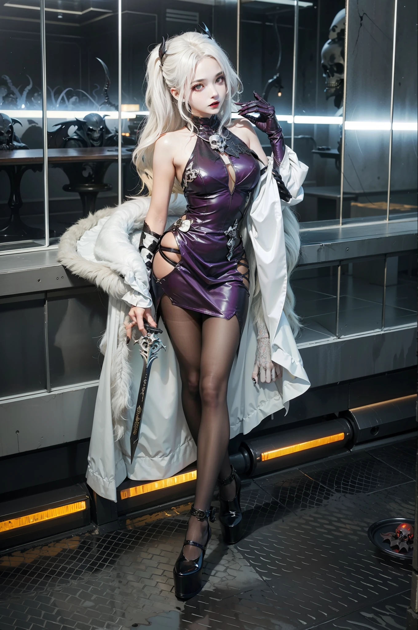 Cold Queen,box full of swords images, wing, succubus theme,fallen angel,Excellent,scary,secret horror,tentacle,have eyes,uncanny valley effect,little beast blood moon,skull skeleton,vampire,Hellfire,Demon Queen,neat fingers,five fingers straight,wear high heel shoes