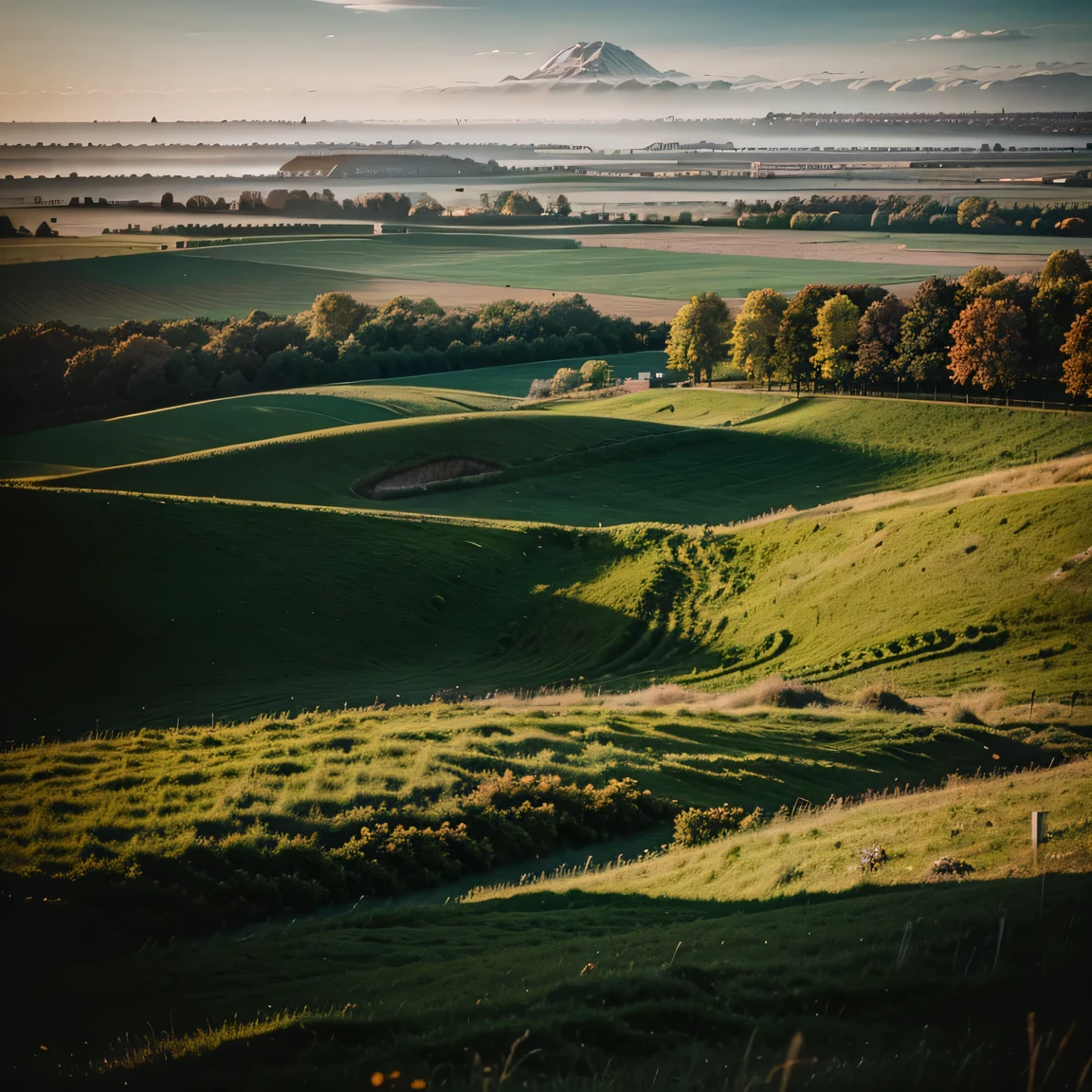 Landschaft, hell, wiese, 4k