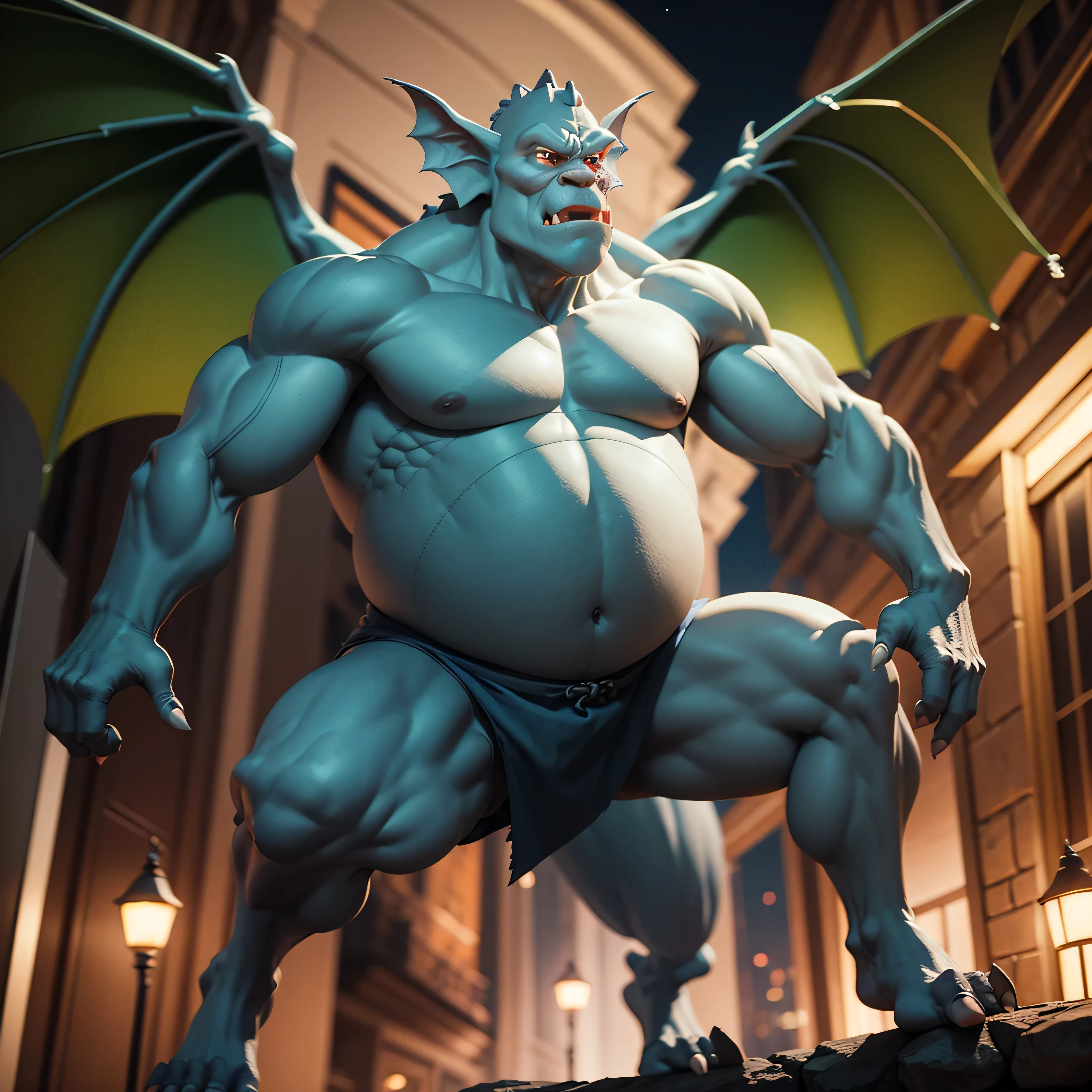 Disney's GARGOYLES, night time, photo-realistic, octane render, unreal engine, ultra-realistic