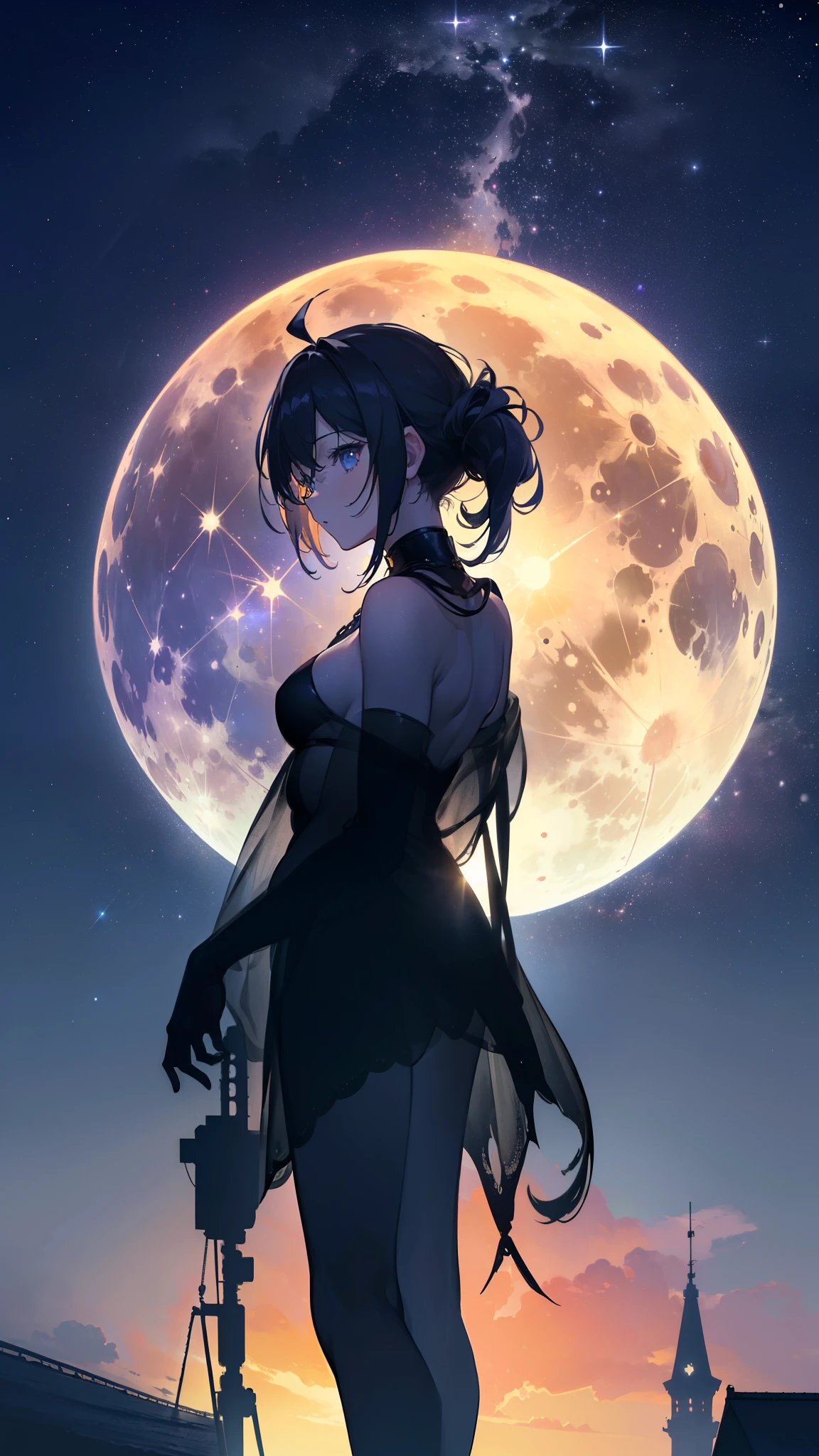 ((32k)), ((best quality)), ((ultra high res)), ((HDR)), ((UHD)), ((extremely detailed CG)), ((unity 32k wallpaper)), (((no human))), ((best quality starry sky)), ((best quality town)), ((best quality full moon)), ((((best quality silhouette)))), (((best quality animal silhouette))),