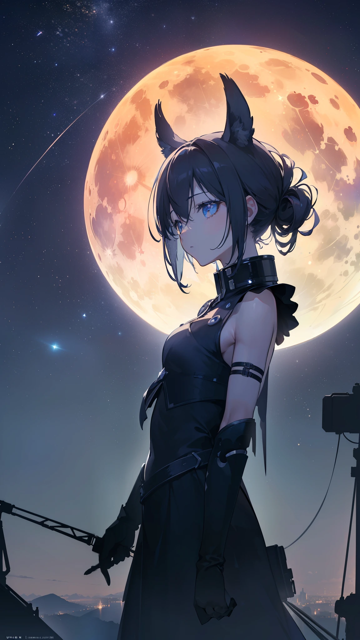 ((32k)), ((best quality)), ((ultra high res)), ((HDR)), ((UHD)), ((extremely detailed CG)), ((unity 32k wallpaper)), (((no human))), ((best quality starry sky)), ((best quality town)), ((best quality full moon)), ((((best quality silhouette)))), (((best quality animal silhouette))),