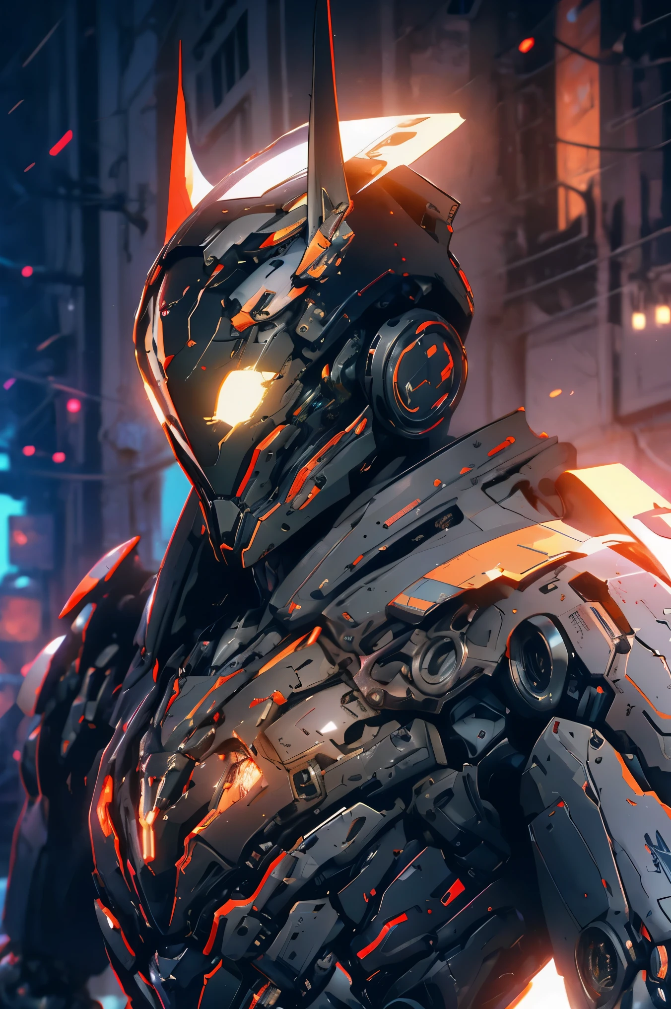 official art, full body, standing pose, attractive, unity 8k wallpaper, ultra detailed, aesthetic, masterpiece, best quality, hyperrealistic and intricate detail, ((portrait of a military nousr robot)), warframe, ((full robot helmet)), character design, ((detailed helmet)), in the style of dieter rams and boston dynamics, robot, highly detailed, intricate details, (symmetrical), digital 3d, hard surface, real-time, vfx, volumetric lighting, ambient light, ultra hd, hdr, uhd, depth of field, macro shot, ruby background,