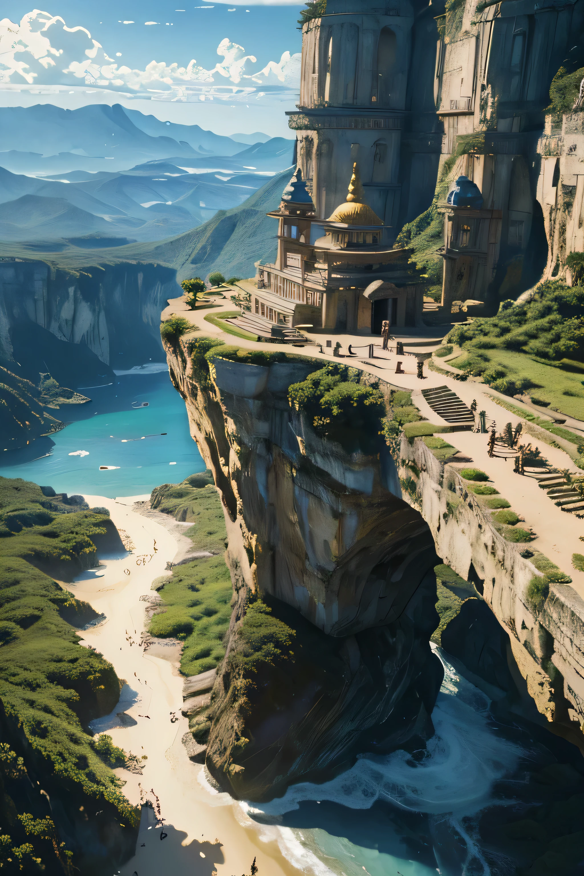 (Melhor qualidade,4K,8k,high resolution,obra de arte:1.2),ultra-detalhado,(realista,photorealista,photo-realista:1.37), Sanji de One Piece, tiro grande angular, hyperrealista anime, antiga e misteriosa cidade perdida, Fantasia, aventura, pano de fundo