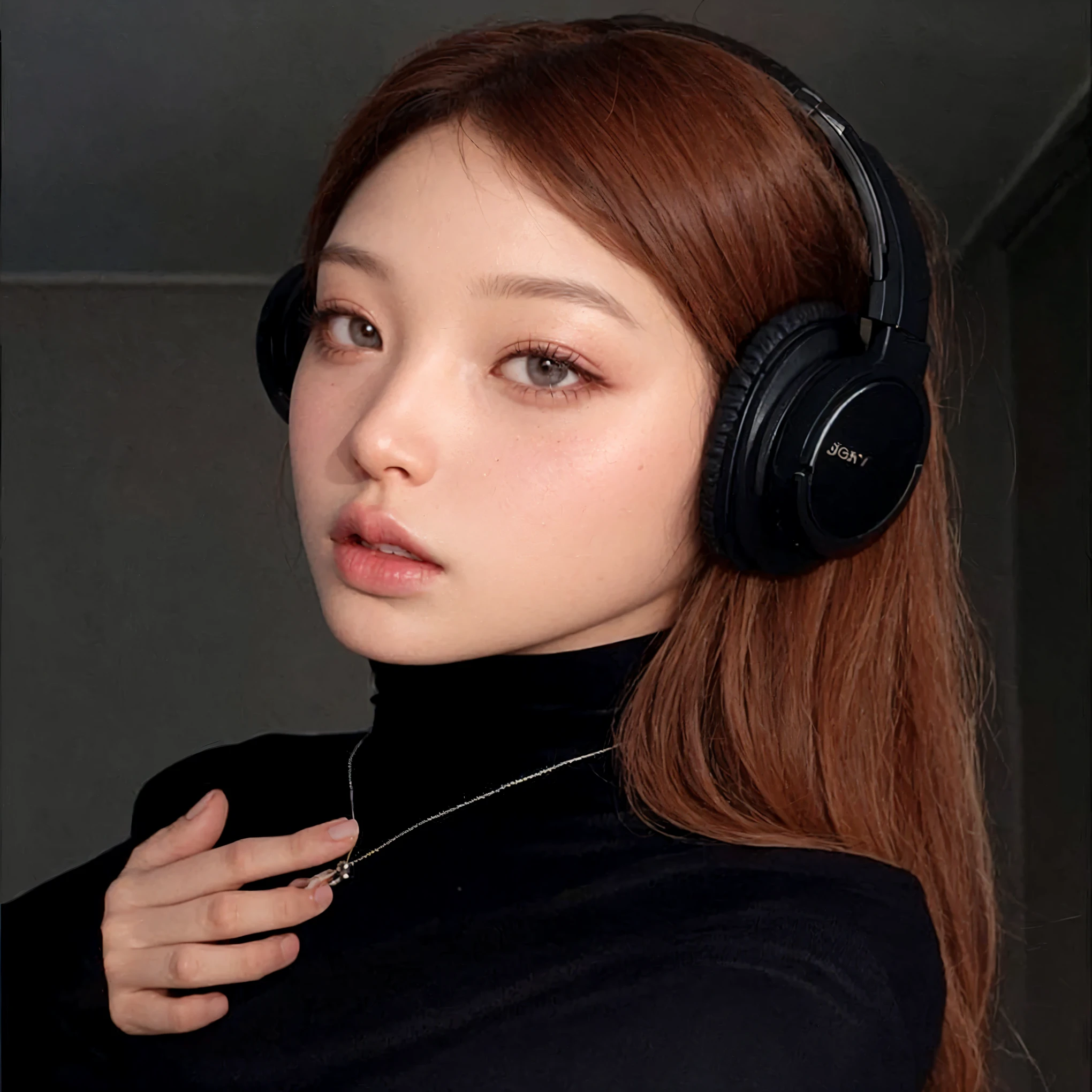 there is a woman com fones de ouvido on and a necklace, com fones de ouvido, jossi do blackpink, portrait of jossi do blackpink, com fones de ouvido, Ulzzang, Sun Yunjoo, jennie blackpink, jaeyeon nam, usando fones de ouvido pretos, Heonhwa Choe, Jinyoung Shin,  coreana, parque roseanne de blackpink, estacionar a partir de-min, Lee Ji-eun