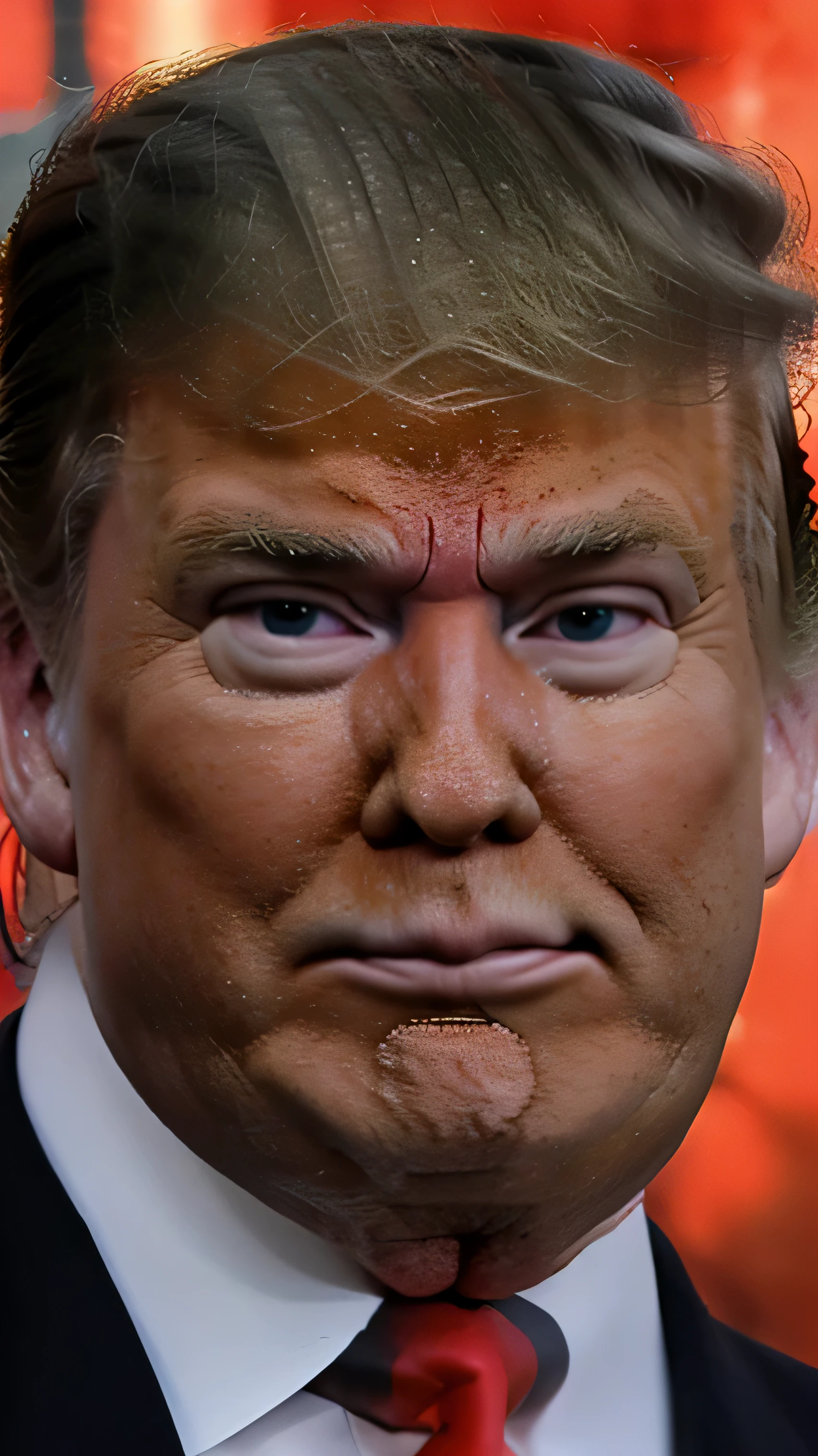 donald trump neutral expression close up. head shot